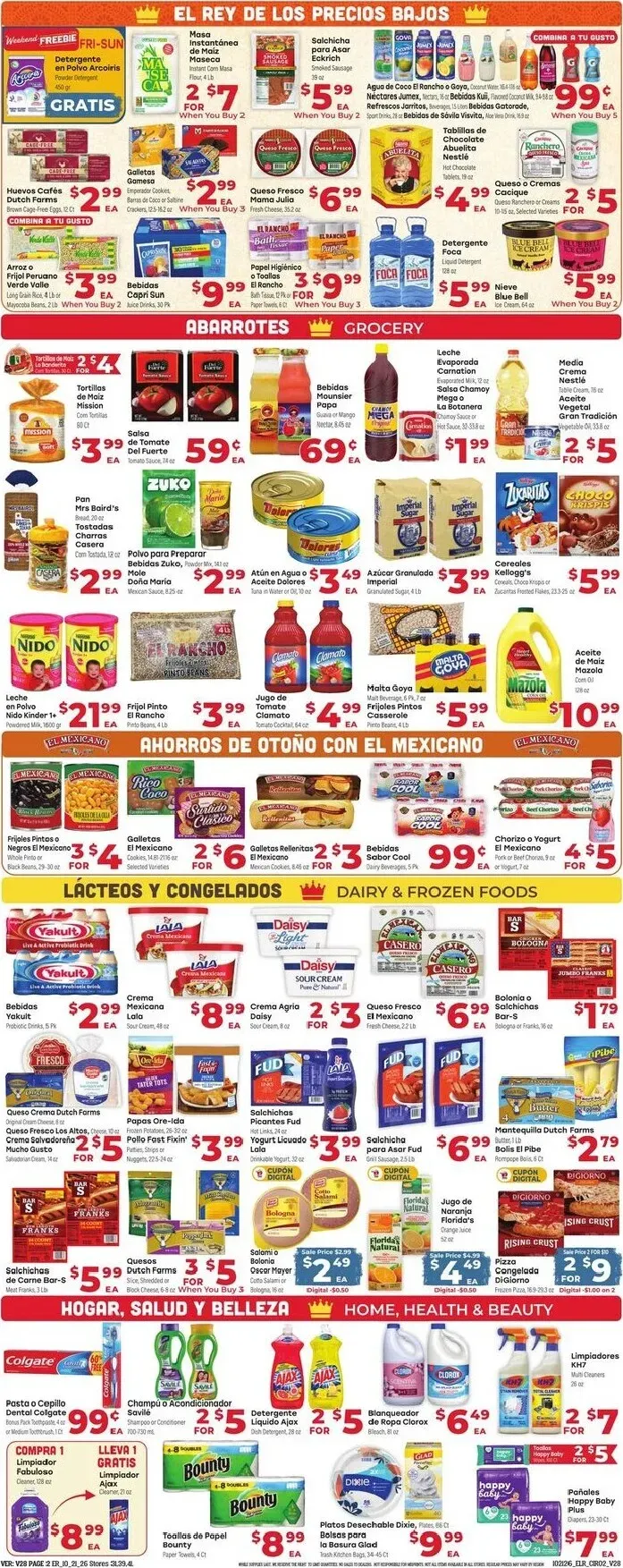 Weekly promotion Current El Rancho leaflet valid from Wednesday 10/21/2026 to Tuesday 10/27/2026 spanning from October 21 to October 27 2026 - Page 2 for Catalogue 365