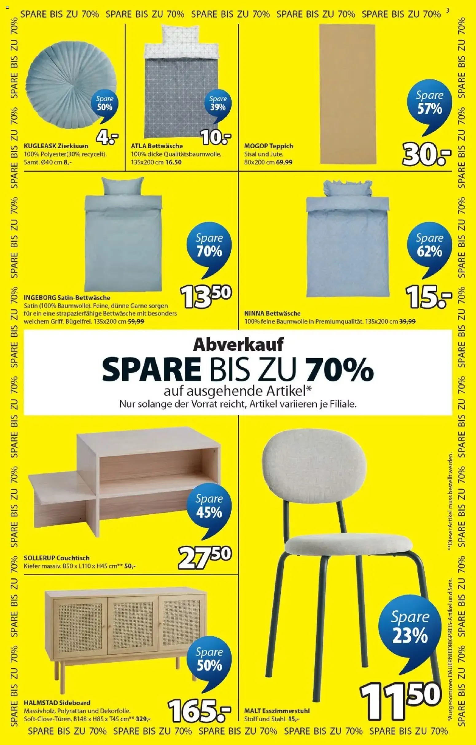 JYSK: SALE - SPARE BIS ZU 70% von 7. Juni bis 11. Juli 2026 - Prospekt seite 3