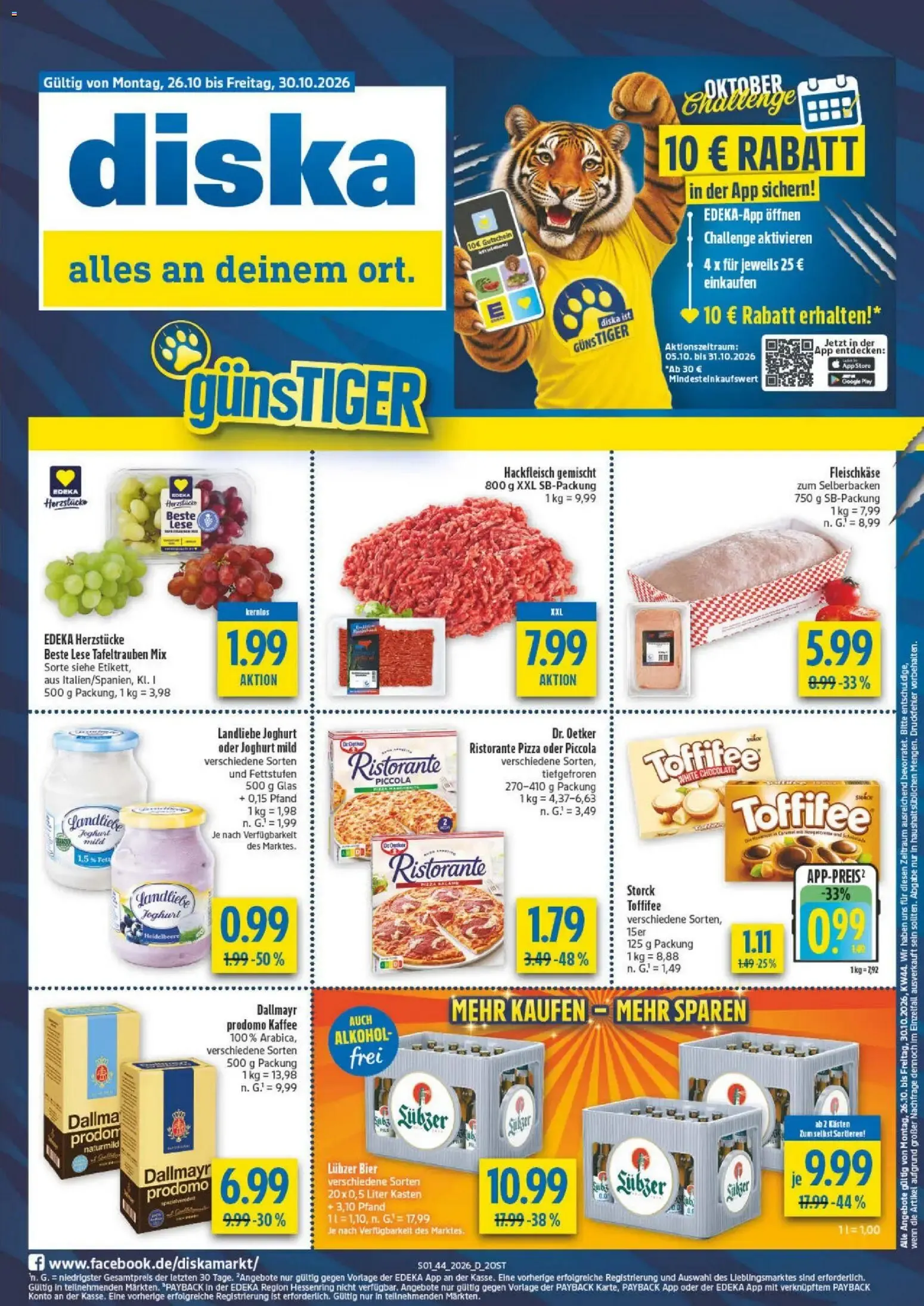 Diska Prospekt (ab 26.10.2026) zum Blättern von 26. Oktober bis 30. Oktober 2026 - Prospekt seite 1