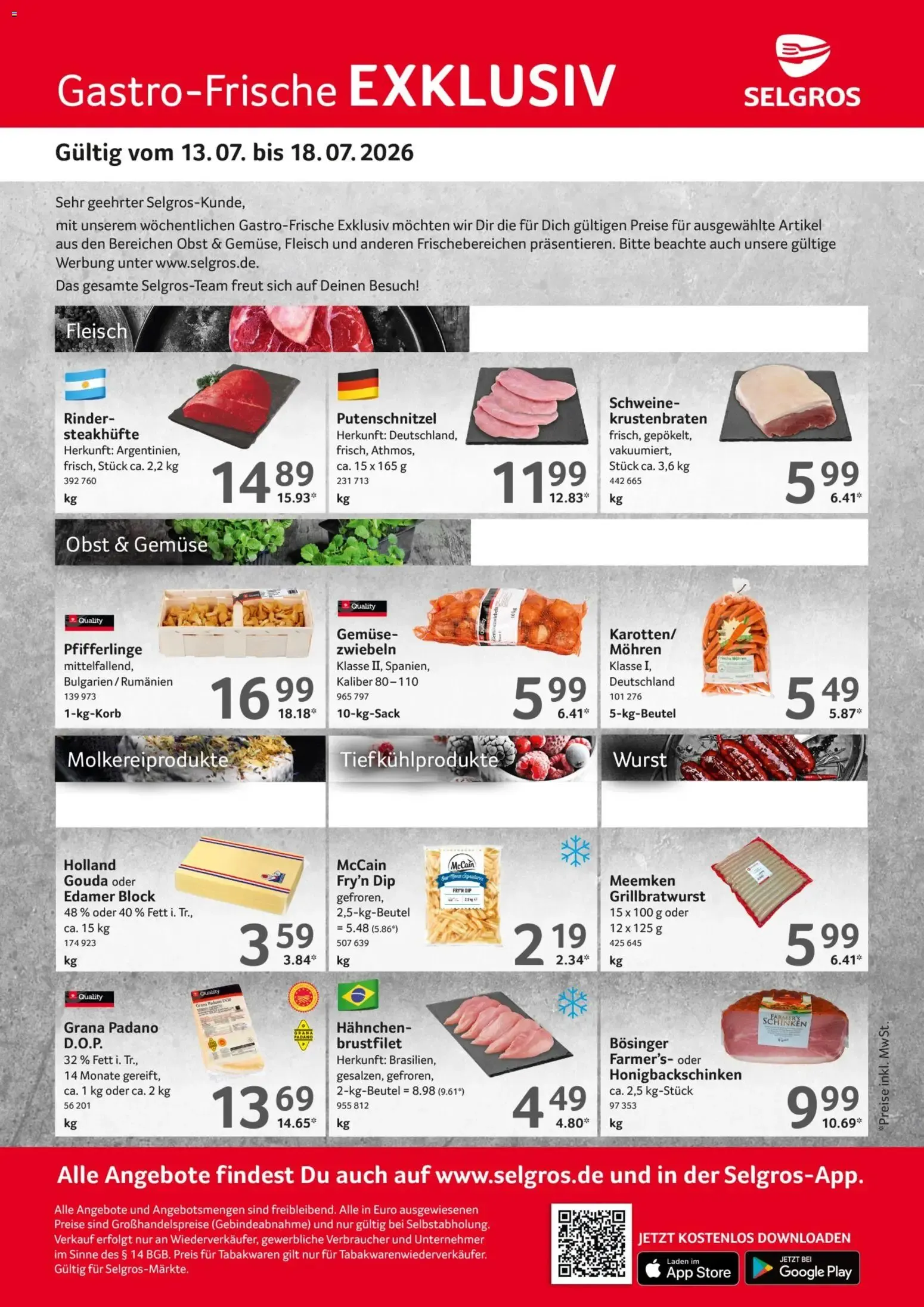 Gastro-Frische EXKLUSIV von 13. Juli bis 18. Juli 2026 - Prospekt seite 1