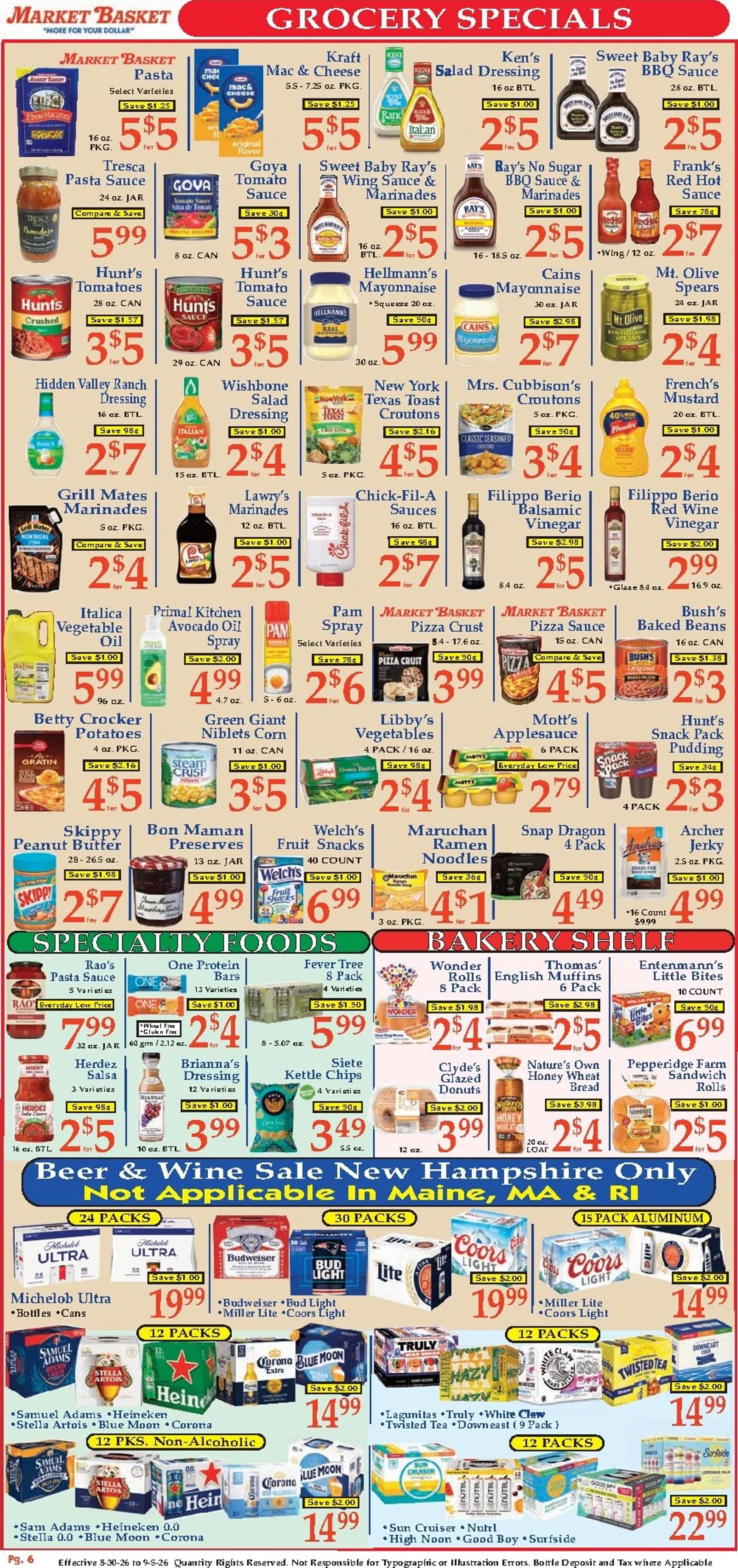 Weekly ad Current Market Basket leaflet valid from Sunday 08/30/2026 to Saturday 09/05/2026 from August 30 to September 5 2026 - Page 6
