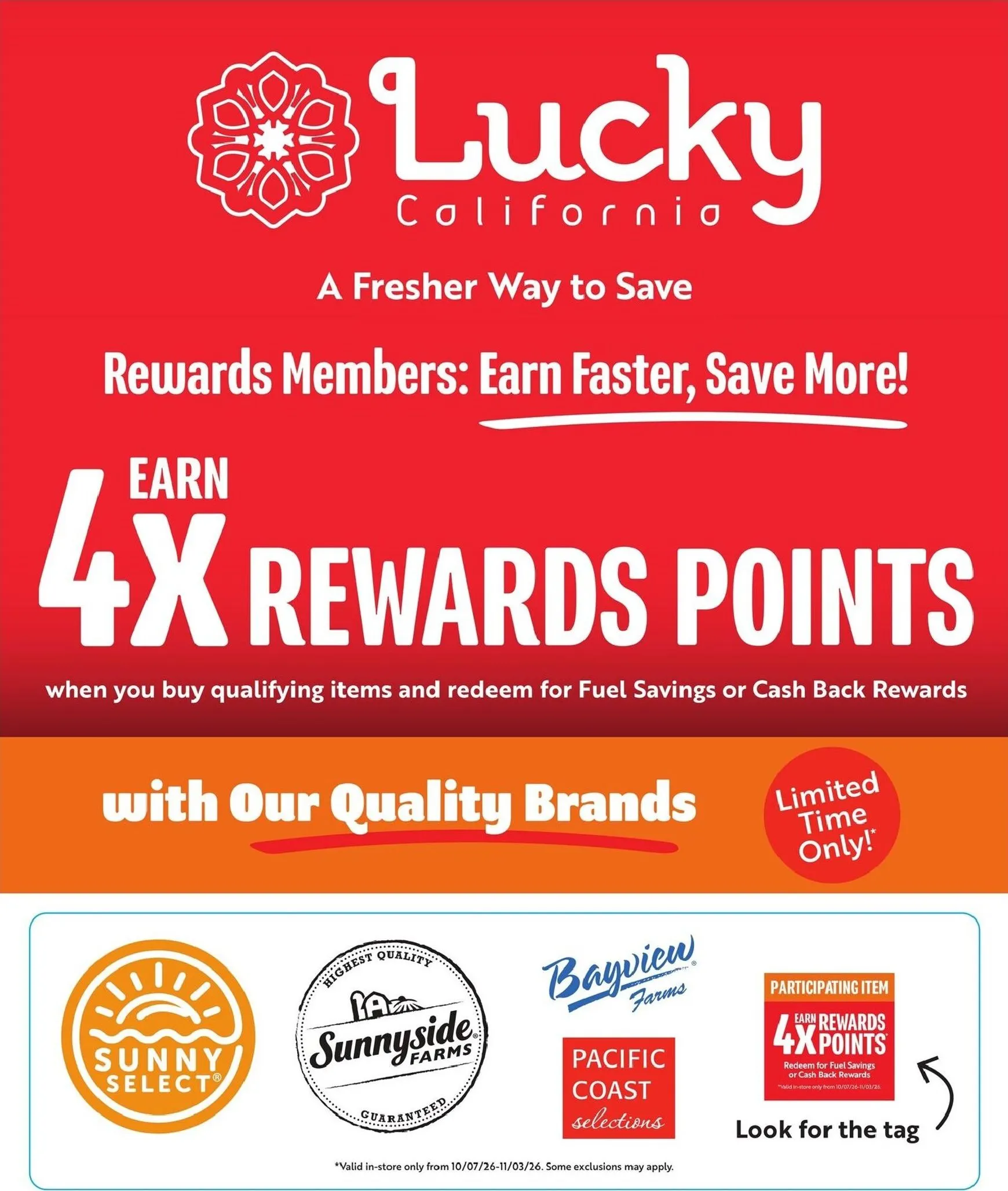 Current Lucky - Rewards Points leaflet valid from Wednesday 10/07/2026 to Tuesday 11/03/2026