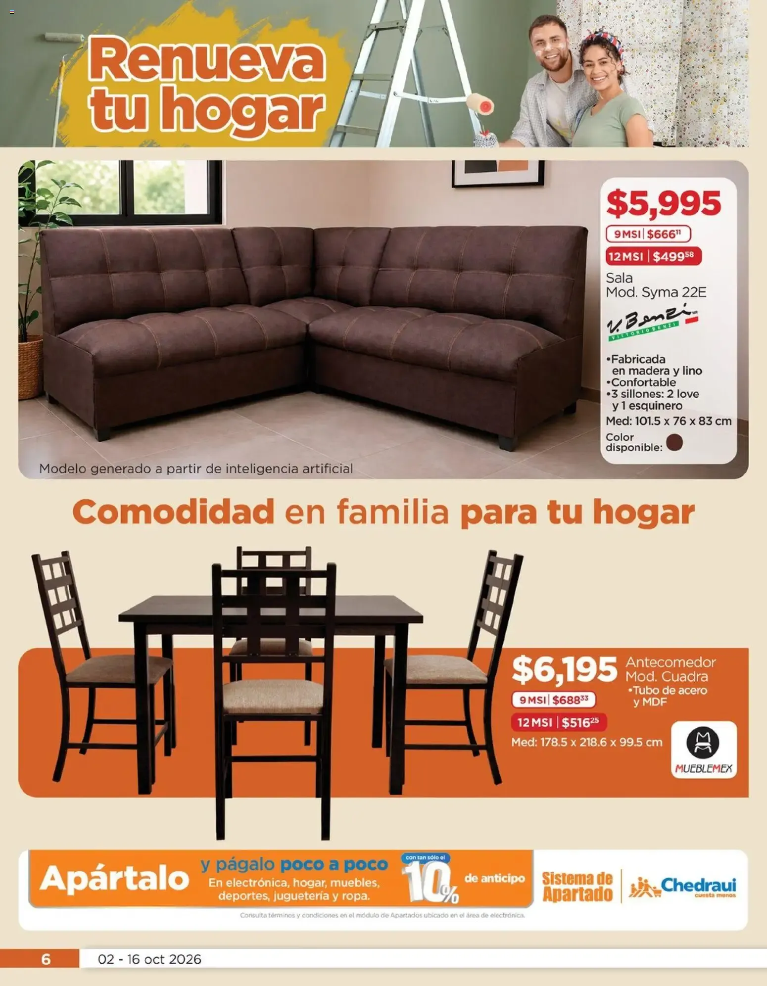 Catálogo de Chedraui folleto Renueva tu hogar (02/10/2026 - 16/10/2026) - catálogo en línea 2 de octubre al 16 de octubre 2026 - Pagina 6
