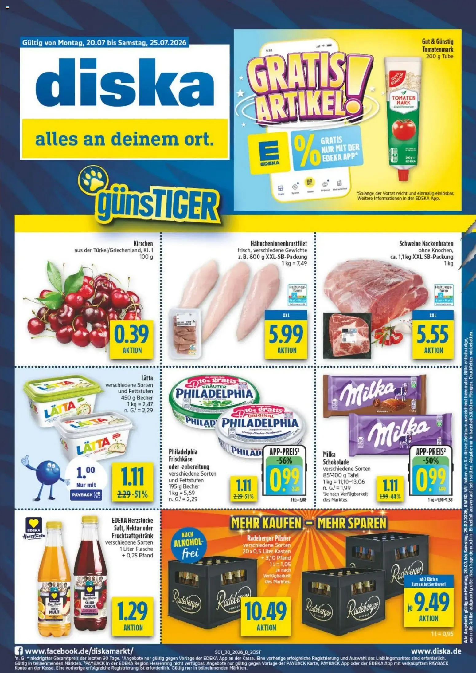 Diska Prospekt (ab 20.07.2026) zum Blättern von 20. Juli bis 25. Juli 2026 - Prospekt seite 1