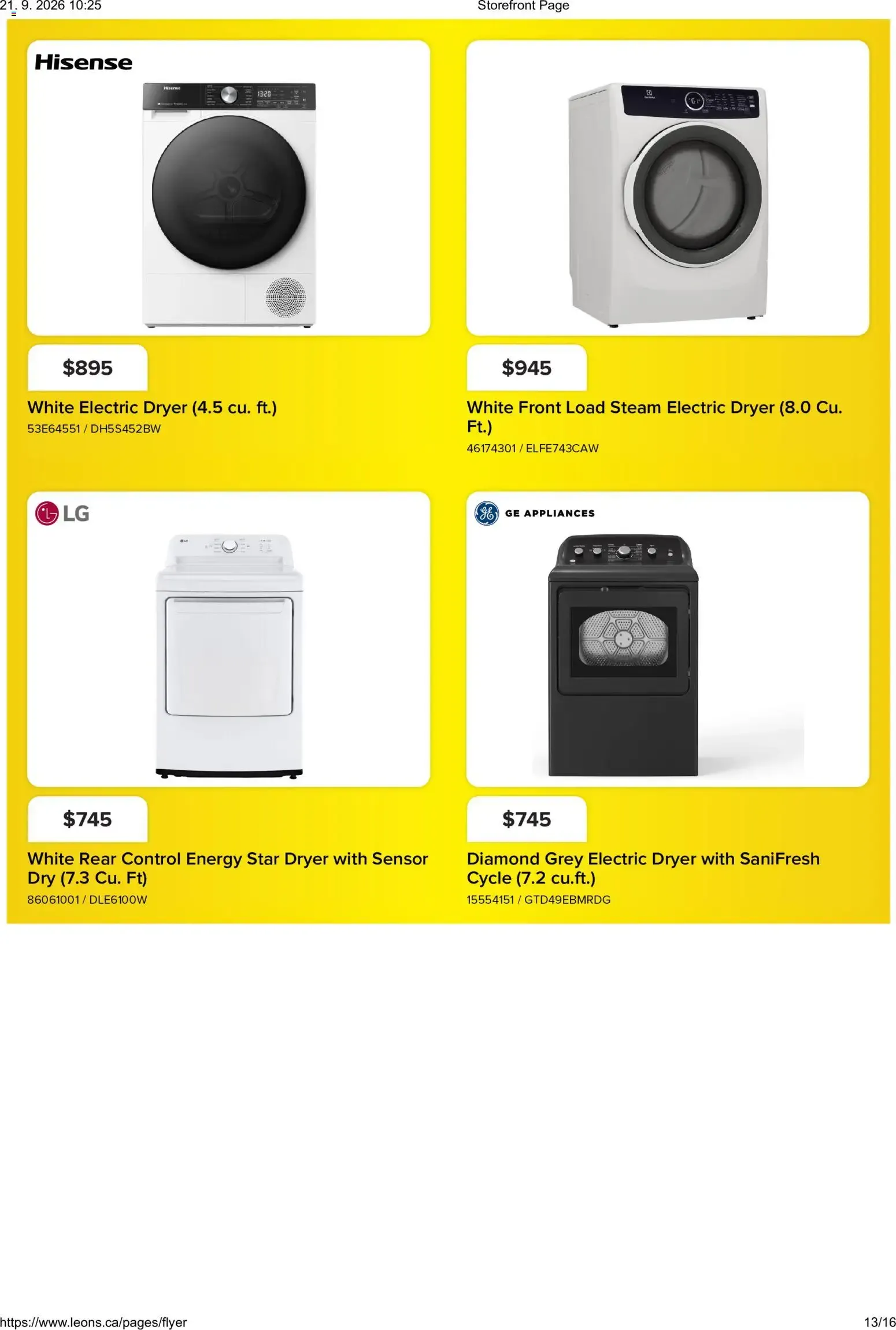 Leon's - Best Brands For Less! Appliances from September 17 to September 23 2026 - flyer page 13