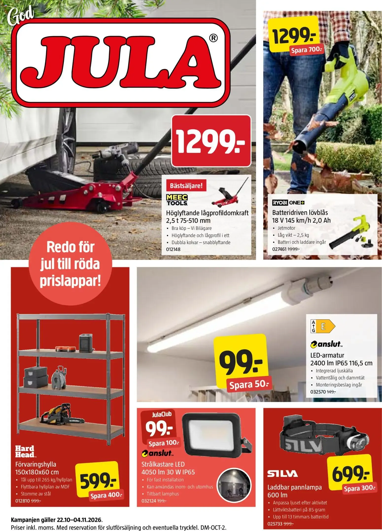 Jula erbjudanden från 22/10/2026 - 04/11/2026 > Reklamblad nuvarande rabatter från 22 oktober till 4 november 2026 - Reklamblad sidor 1