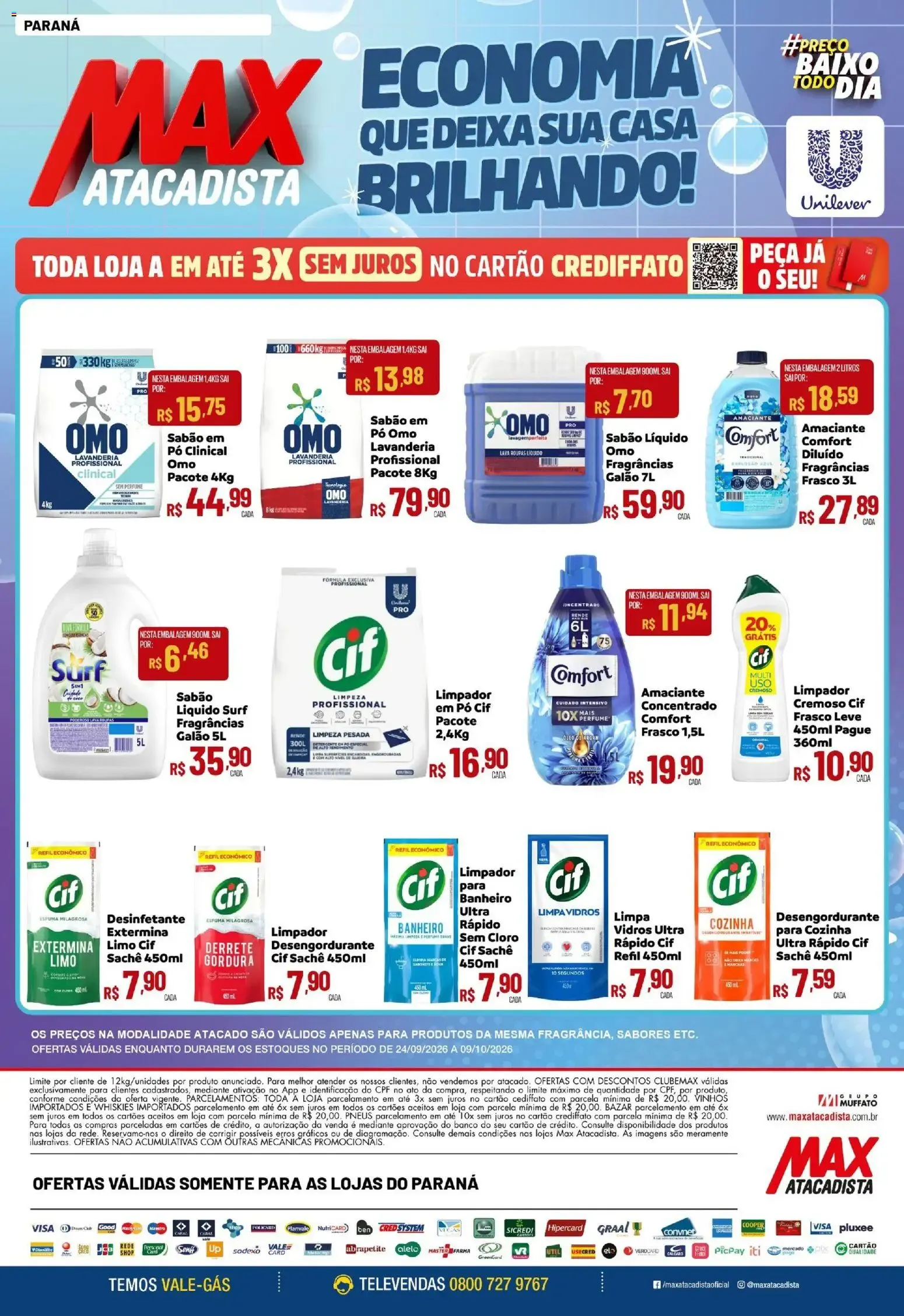 Encarte de Max Atacadista ofertas Limpeza de 24/09/2026 | Promoções Online 24 de setembro até 9 de outubro 2026 - Pagina 1