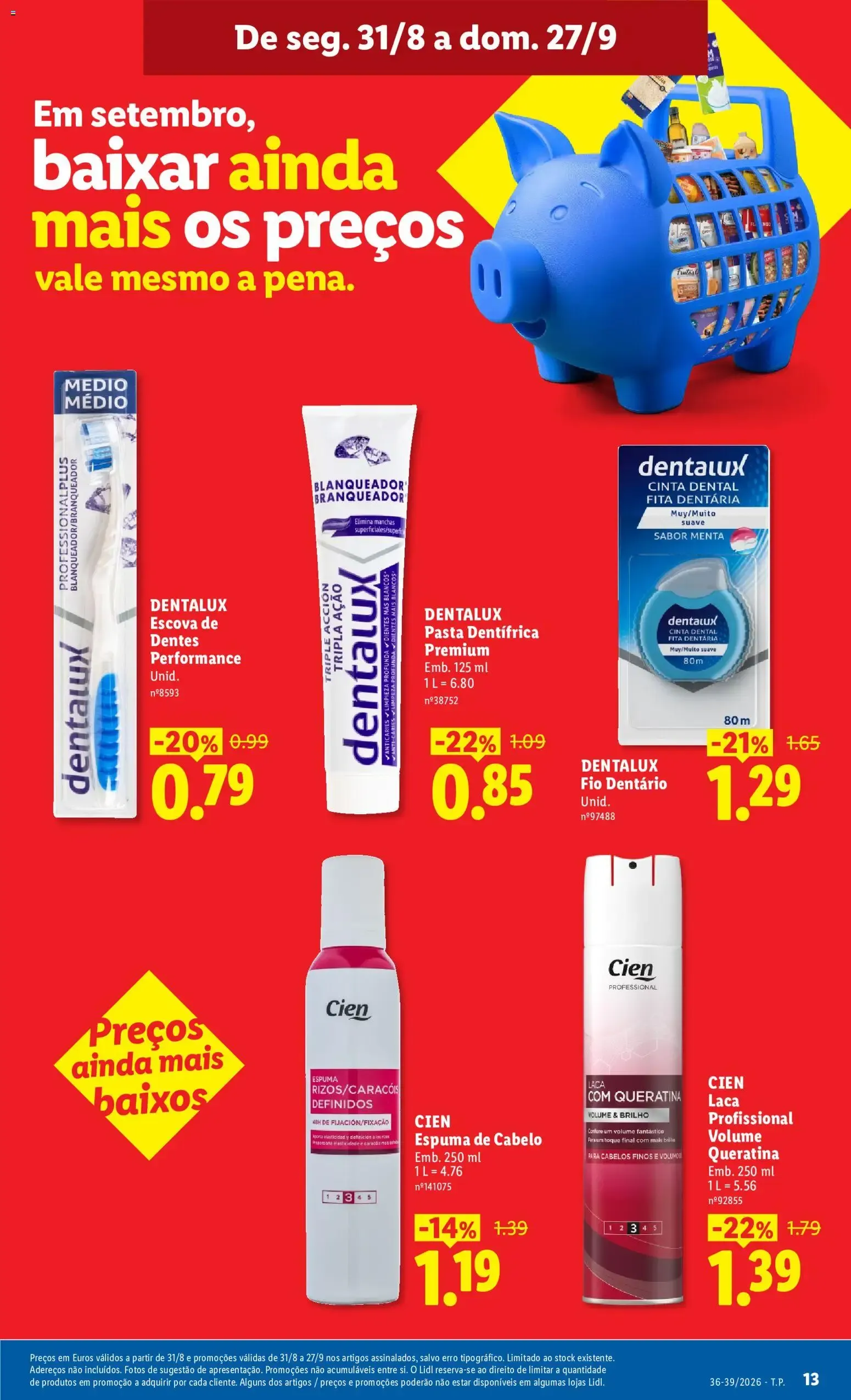 Folheto Lidl: Em setembro, baixar ainda mais os preços vale mesmo a pena. de 1 de setembro até 27 de setembro 2026 - Pagina 13