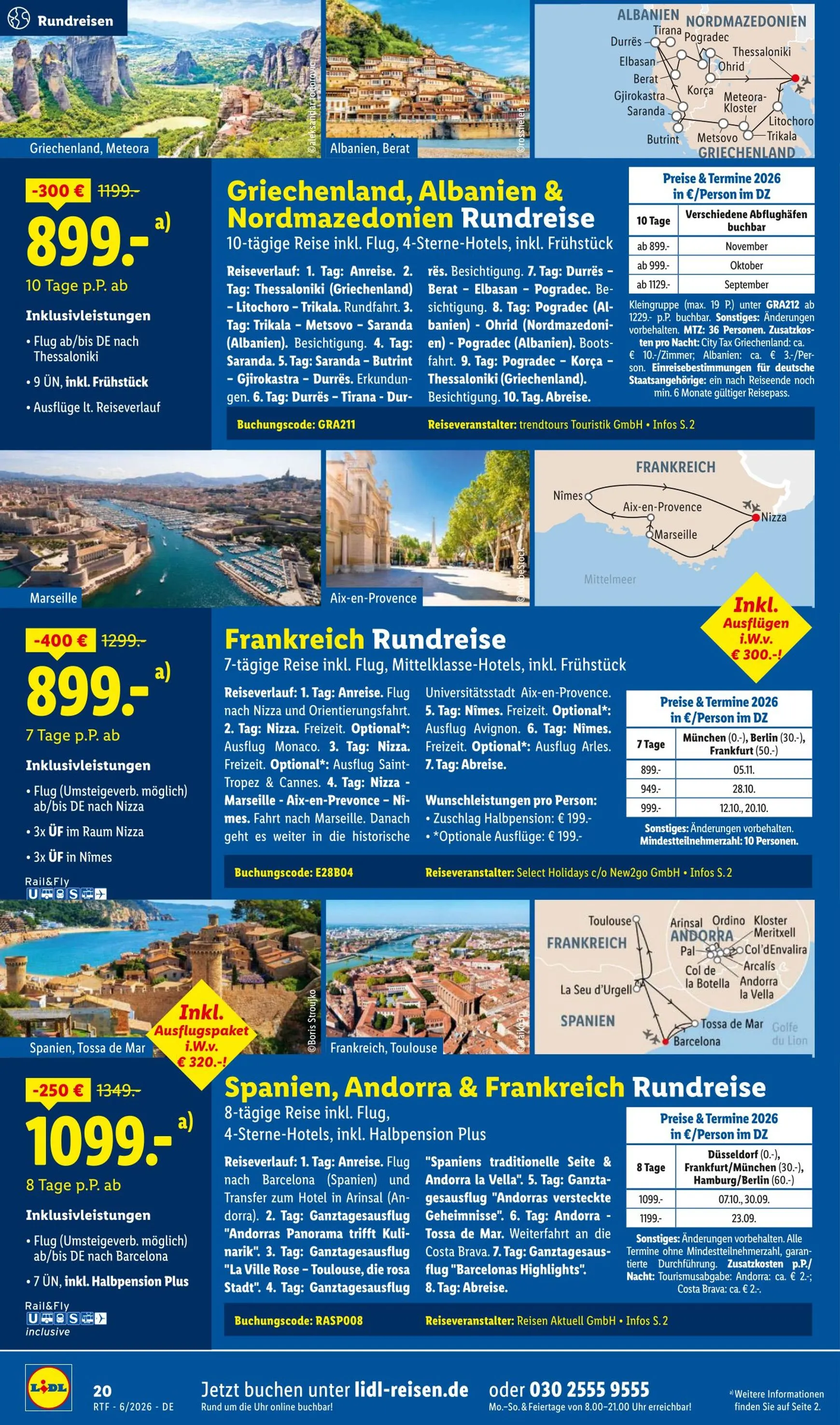Lidl - Reise Highlights Prospekt – von Donnerstag 11.06.2026 bis Mittwoch 15.07.2026 von 13. Juni bis 15. Juli 2026 - Prospekt seite 20