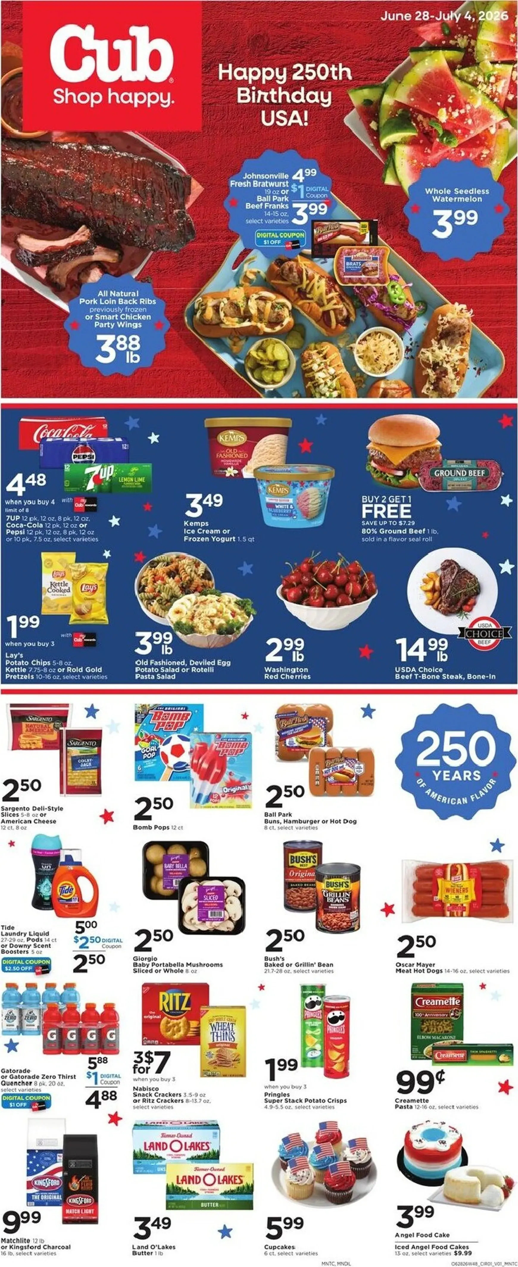 Weekly promotion Happy 250th Birthday USA! spanning from June 28 to July 4 2026 - Page 1 for Catalogue 365