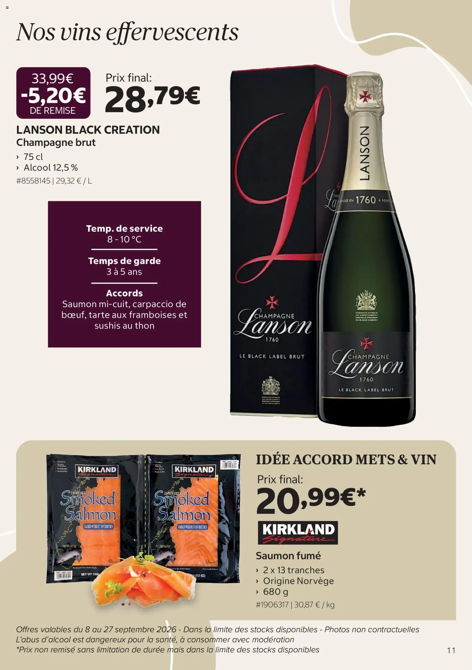 Costco Foire aux vins à partir du 08/09/2026 - promo en ligne du 8 septembre au 27 septembre 2026 - Catalogue page 11
