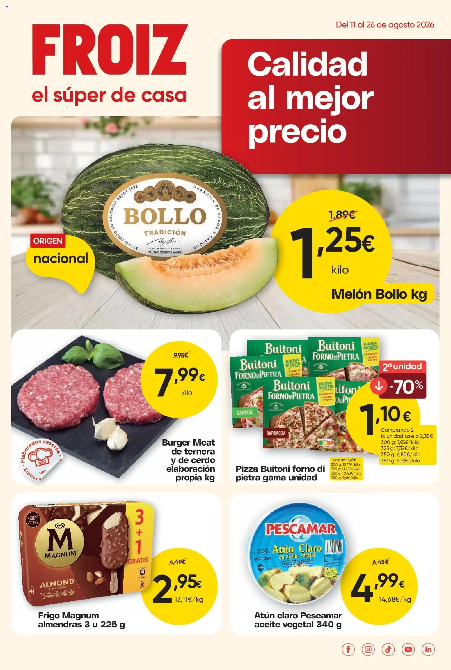 Catálogo de Froiz: Calidad al mejor precio 11 de agosto al 26 de agosto 2026 - Página 1