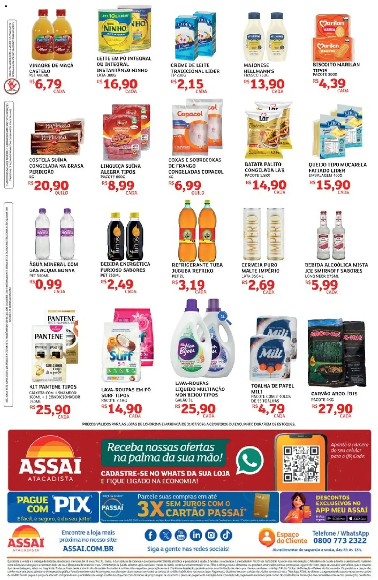 Encarte de Assaí Atacadista - Final de Semana da Economia 31 de julho até 2 de agosto 2026 - Pagina 2