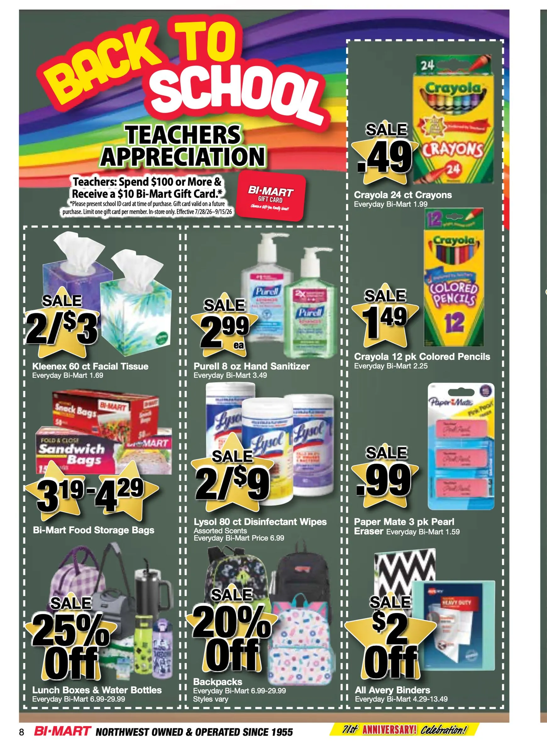 Weekly ad Bi-Mart Membership Savings Book - Back to School Savings from August 25 to September 14 2026 - Page 8