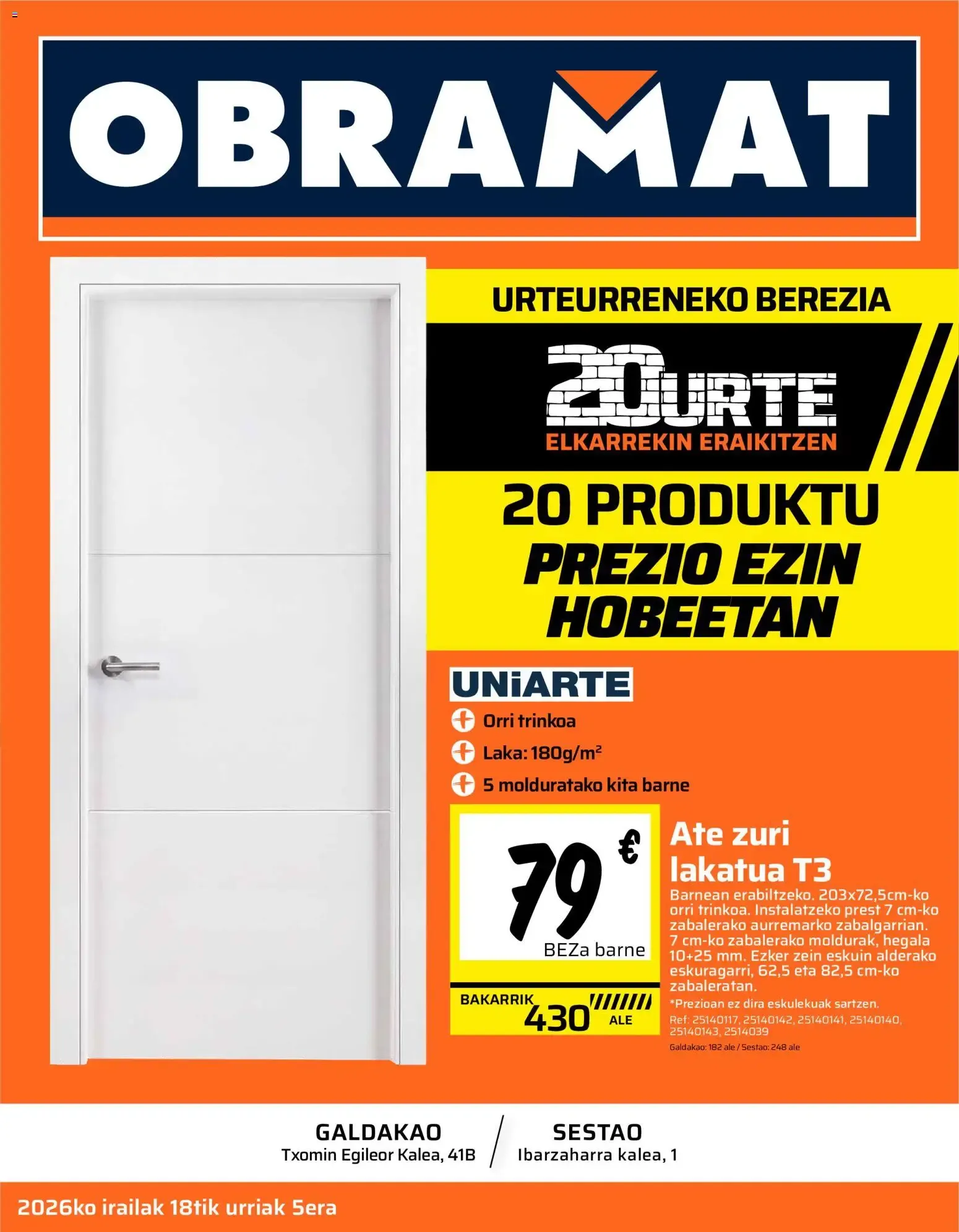 Catálogo de Obramat Urteurreneko Berezia: 20 Produktu Prezio Ezin Hobetan 18 de septiembre al 5 de octubre 2026 - Página 1