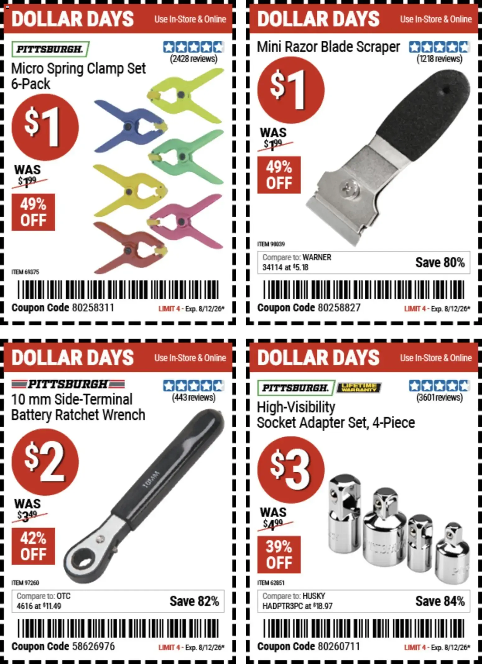 Weekly ad Harbor Freight Dollar Days (07/30 - 08/12 2026) - Flyer from July 30 to August 12 2026 - Page 4