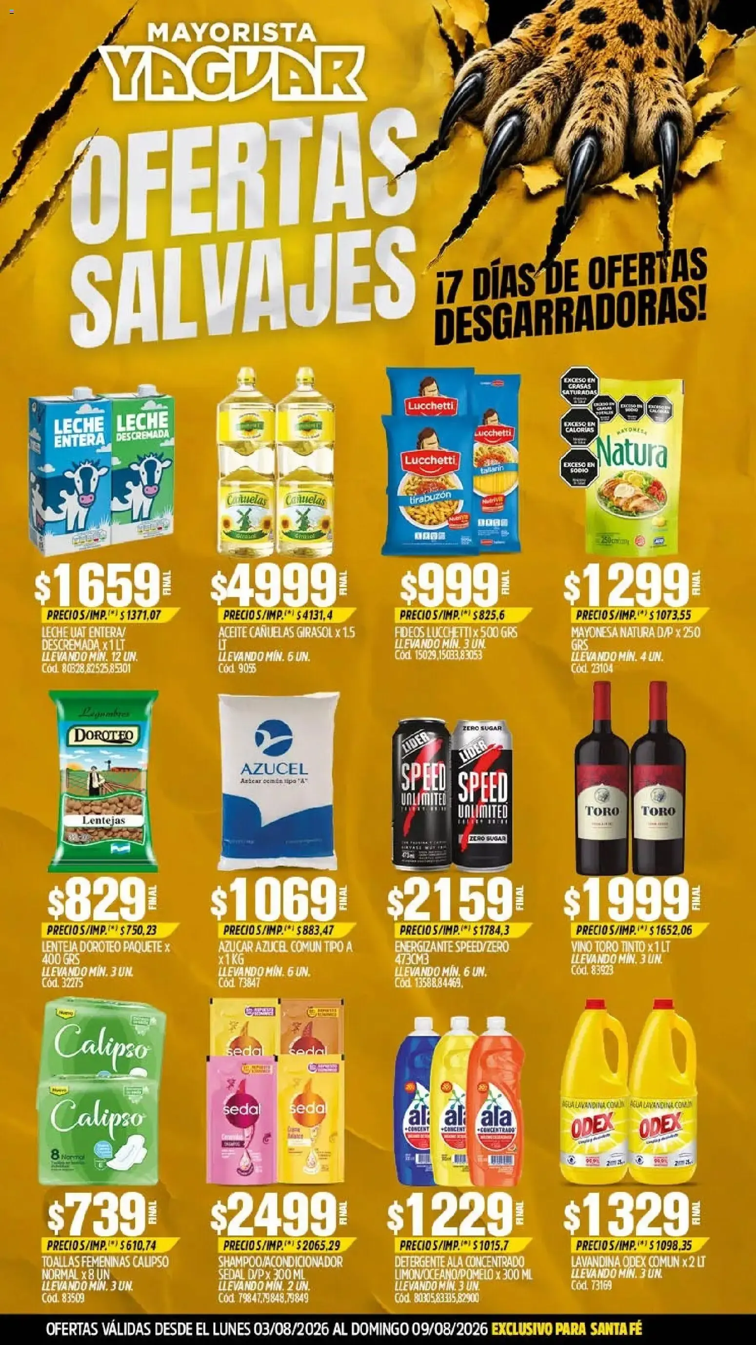 Ofertas de Yaguar - Oferta Semanal Santa Fé del 03/08/2026 - 09/08/2026 3 de agosto al 9 de agosto 2026 - Página 1 del catálogo