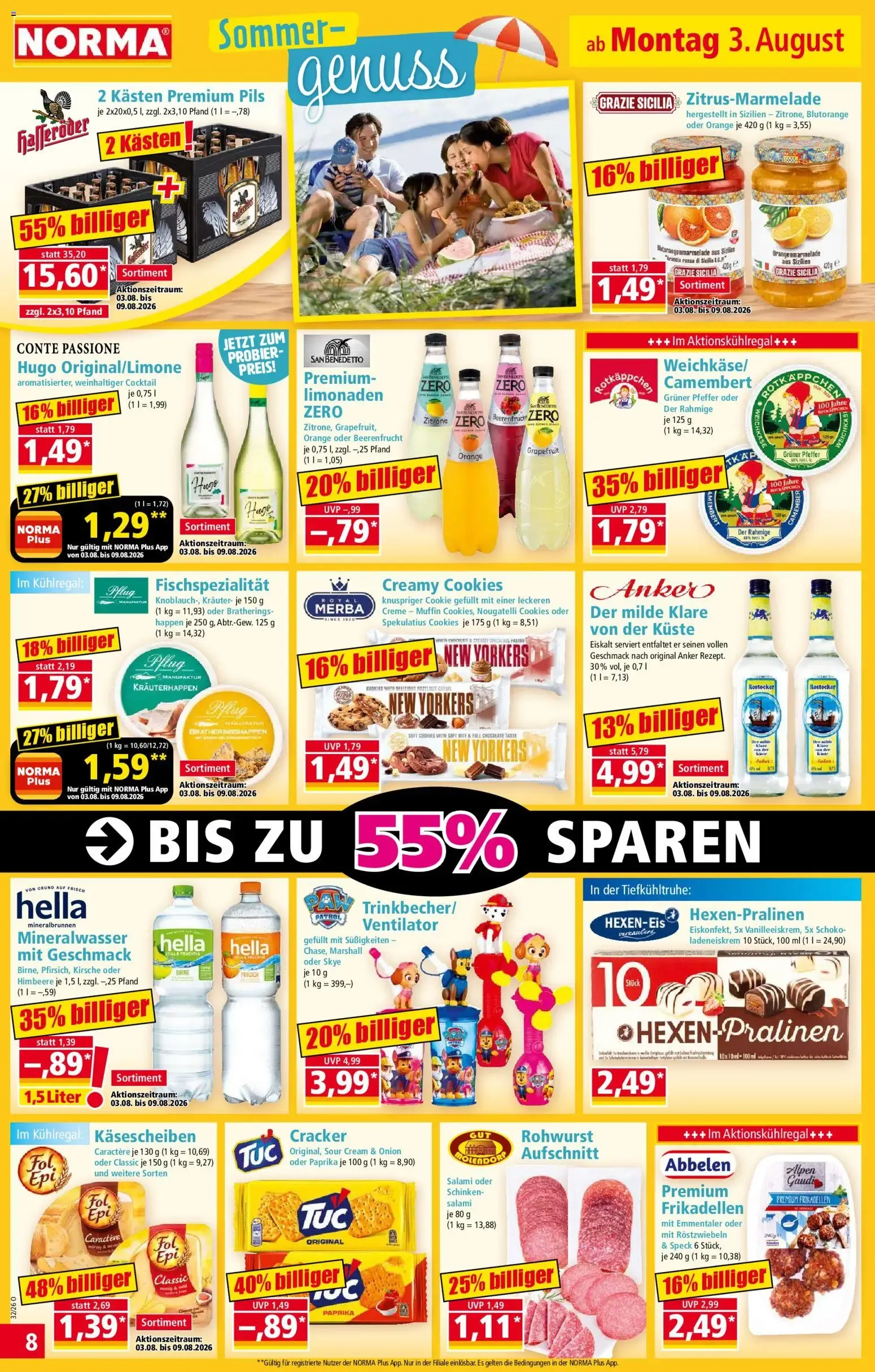 NORMA Mehr fürs Geld. Coole SOMMERBASICS von 3. August bis 9. August 2026 - Prospekt seite 8