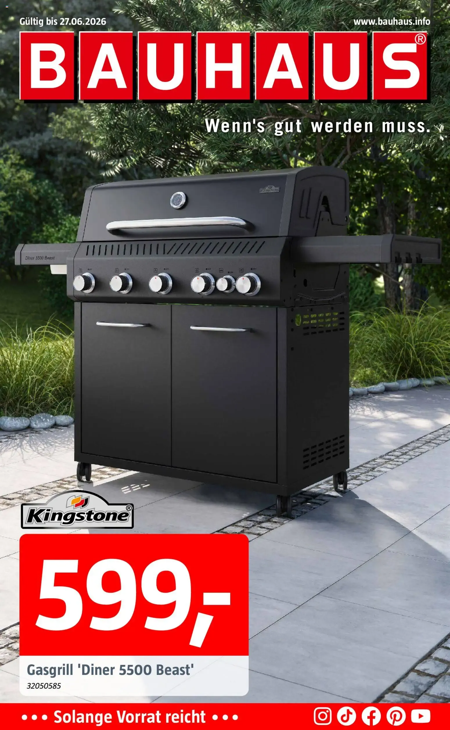 Bauhaus - Oferta de Gasgrill Kingstone 'Diner 5500 Beast' von 14. Juni bis 27. Juni 2026 - Prospekt seite 1