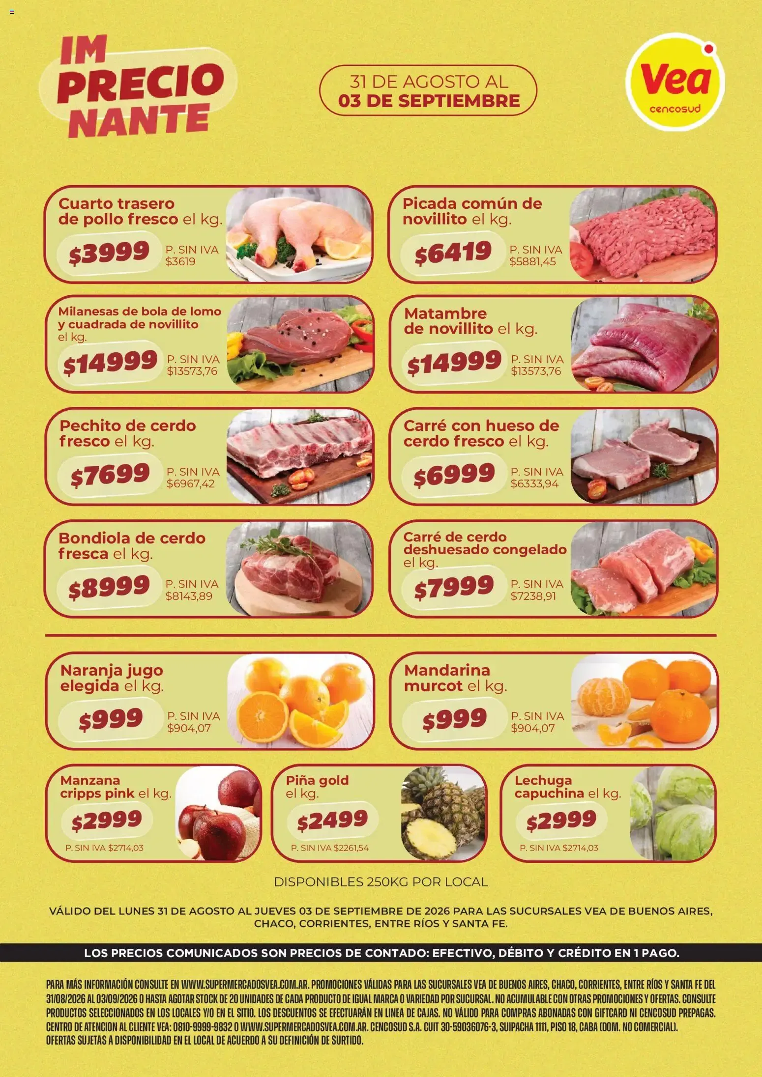 Ofertas de Vea - Volante Semanal del 31/08/2026 - 03/09/2026 31 de agosto al 3 de septiembre 2026 - Página 1 del catálogo