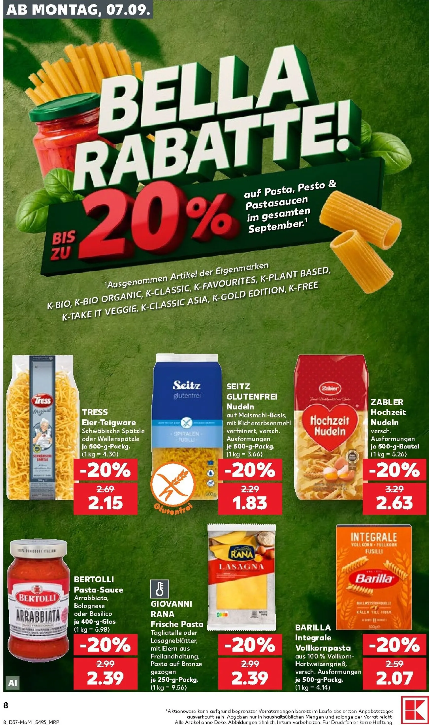 Kaufland - Richtig Sparen Prospekt nächste Woche – von Montag 07.09.2026 bis Mittwoch 09.09.2026 von 7. September bis 9. September 2026 - Prospekt seite 8