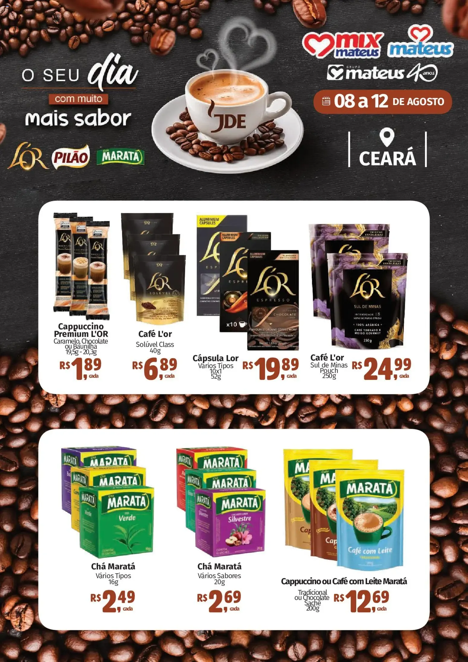 Encarte de Mateus ofertas JDE de 08/08/2026 | Promoções Online 8 de agosto até 12 de agosto 2026 - Pagina 1