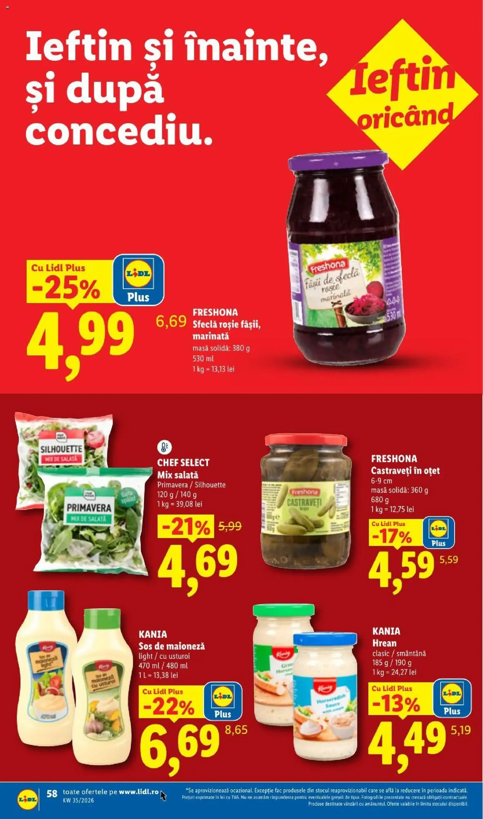 Catalog LIDL: Ieftin și înainte, și după ziua de salariu (Ofertas del 24 al 30 de agosto de 2026) de la 24 august până la 30 august 2026 - Revista Pagina 58
