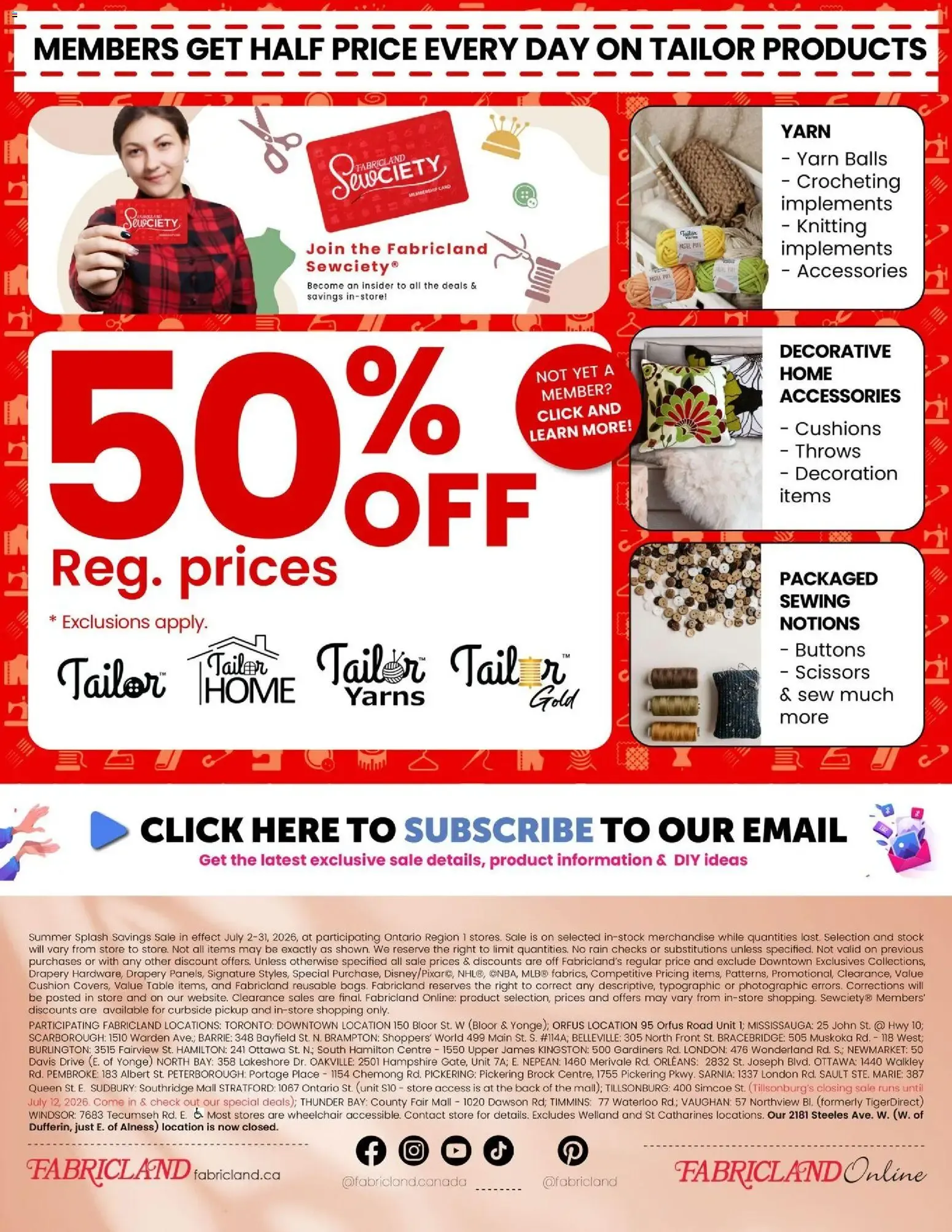 Fabricland Blowout Sale & Summer Splash Savings from July 2 to July 31 2026 - flyer page 16