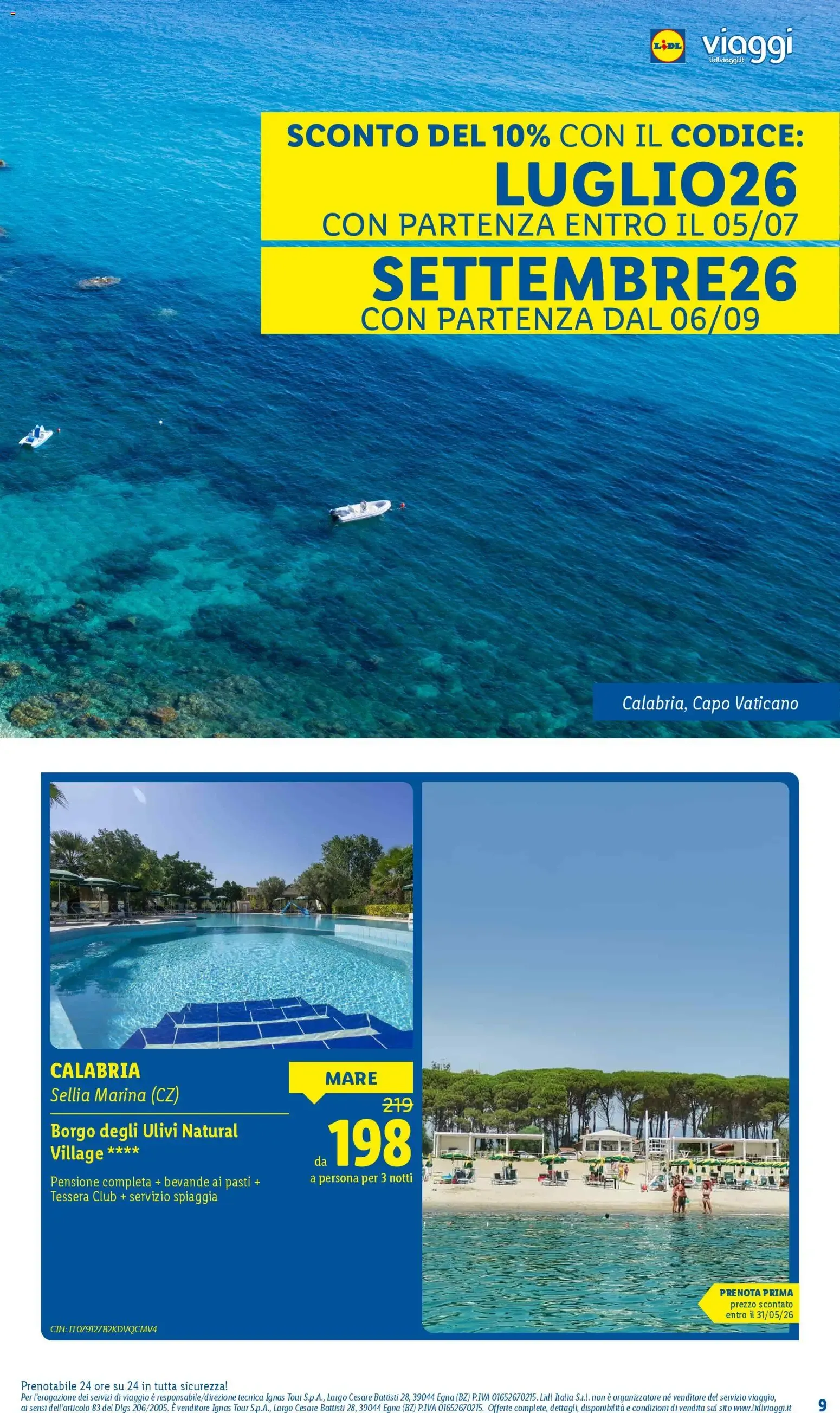 Lidl Viaggi: Vacanze da sogno per la tua estate da 11 marzo a 20 settembre di 2026 - Pagina del volantino 9