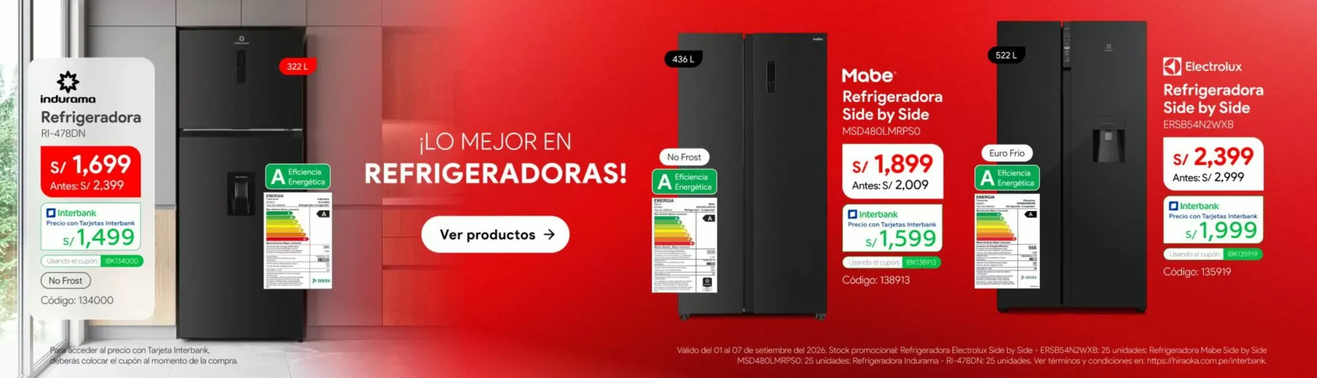 Catalogo de Ofertas en Refrigeradoras Indurama, Mabe y Electrolux 1 de setiembre al 7 de setiembre 2026 - Pag 1
