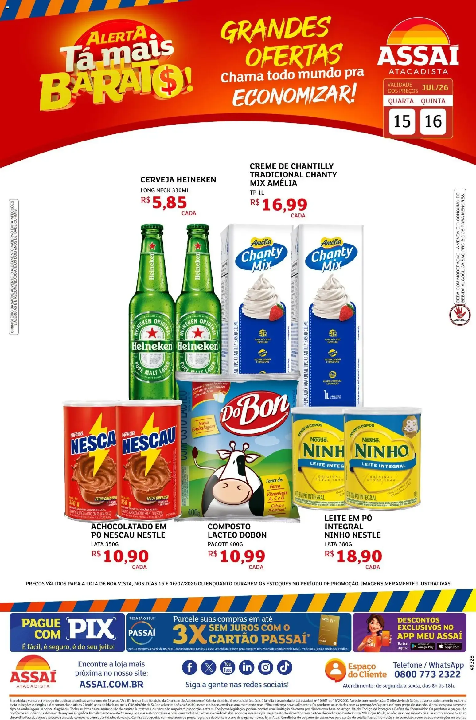 Encarte de Assaí Atacadista ofertas - RR de 15/07/2026 | Promoções Online 15 de julho até 16 de julho 2026 - Pagina 1