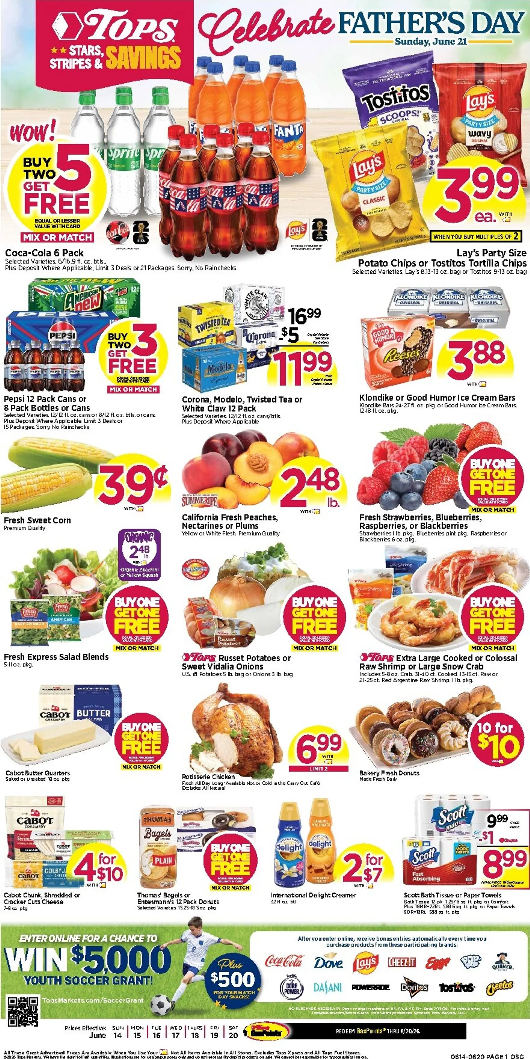 Weekly ad Current Tops Markets leaflet valid from Sunday 06/14/2026 to Saturday 06/20/2026 from June 14 to June 20 2026 - Page 1