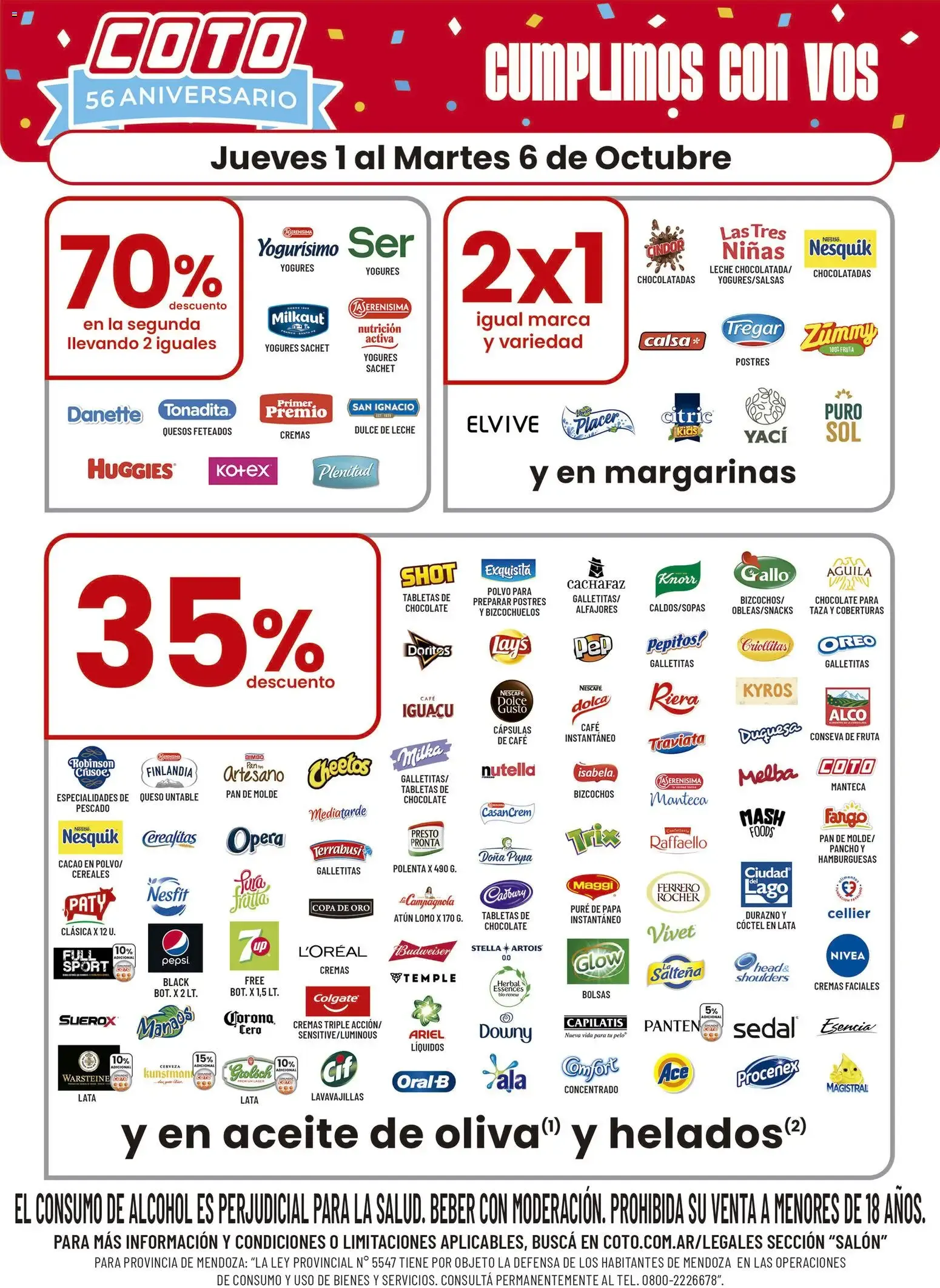 Ofertas de Coto 56 Aniversario - Cumplimos con Vos 1 de octubre al 6 de octubre 2026 - Página 1 del catálogo