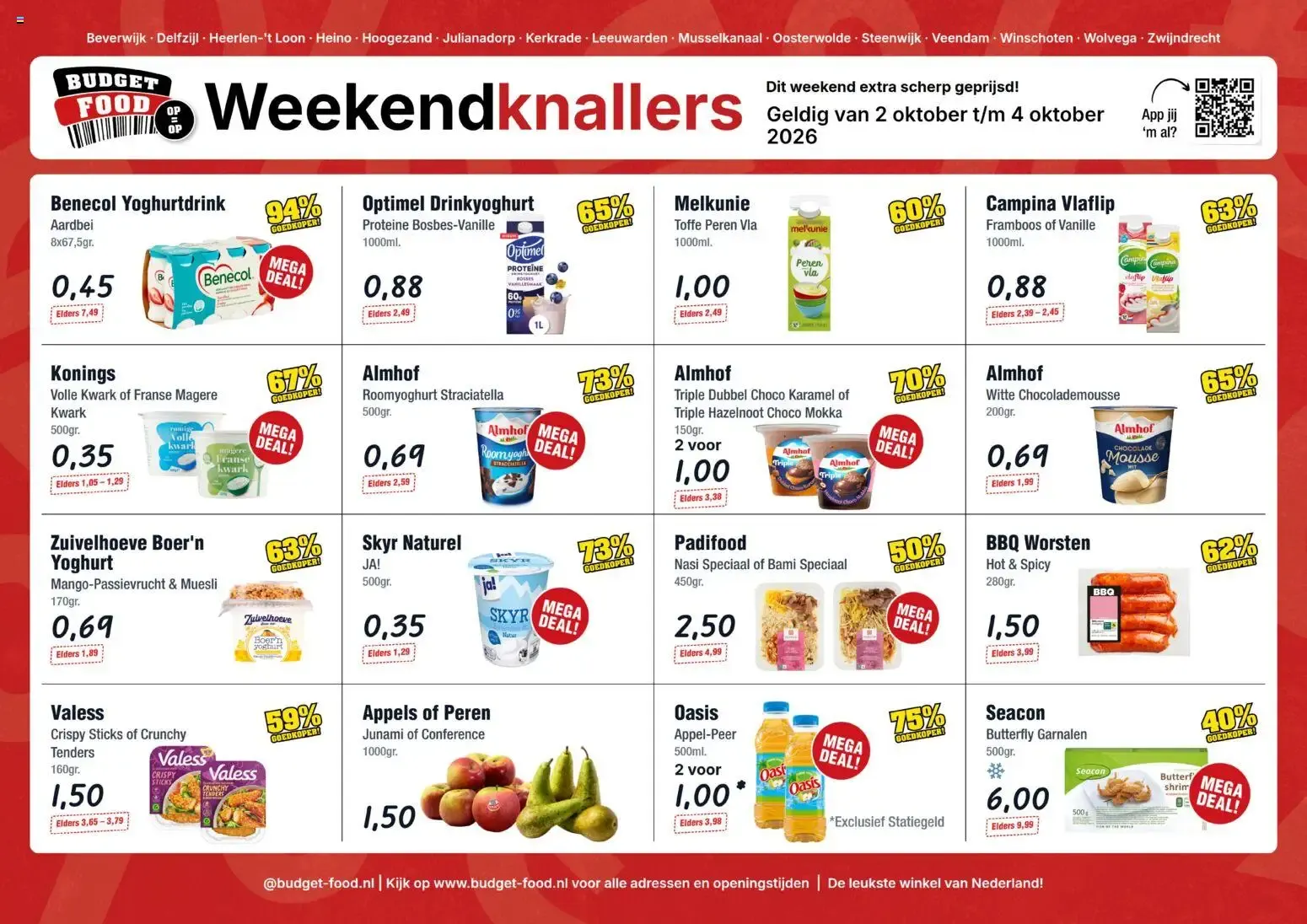 Budget Food Weekendknallers van 2 oktober tot 4 oktober 2026 - Folder pagina 1