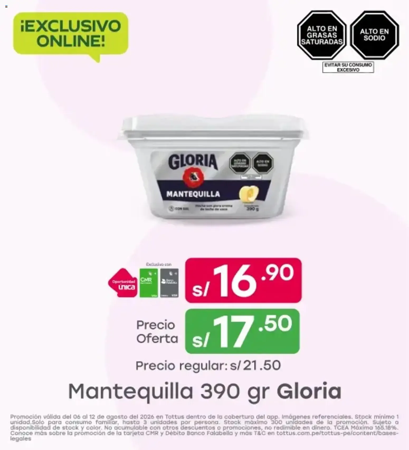 Catalogo de Oferta Leche Gloria pack 6 unidades en Tottus 6 de agosto al 12 de agosto 2026 - Pag 3