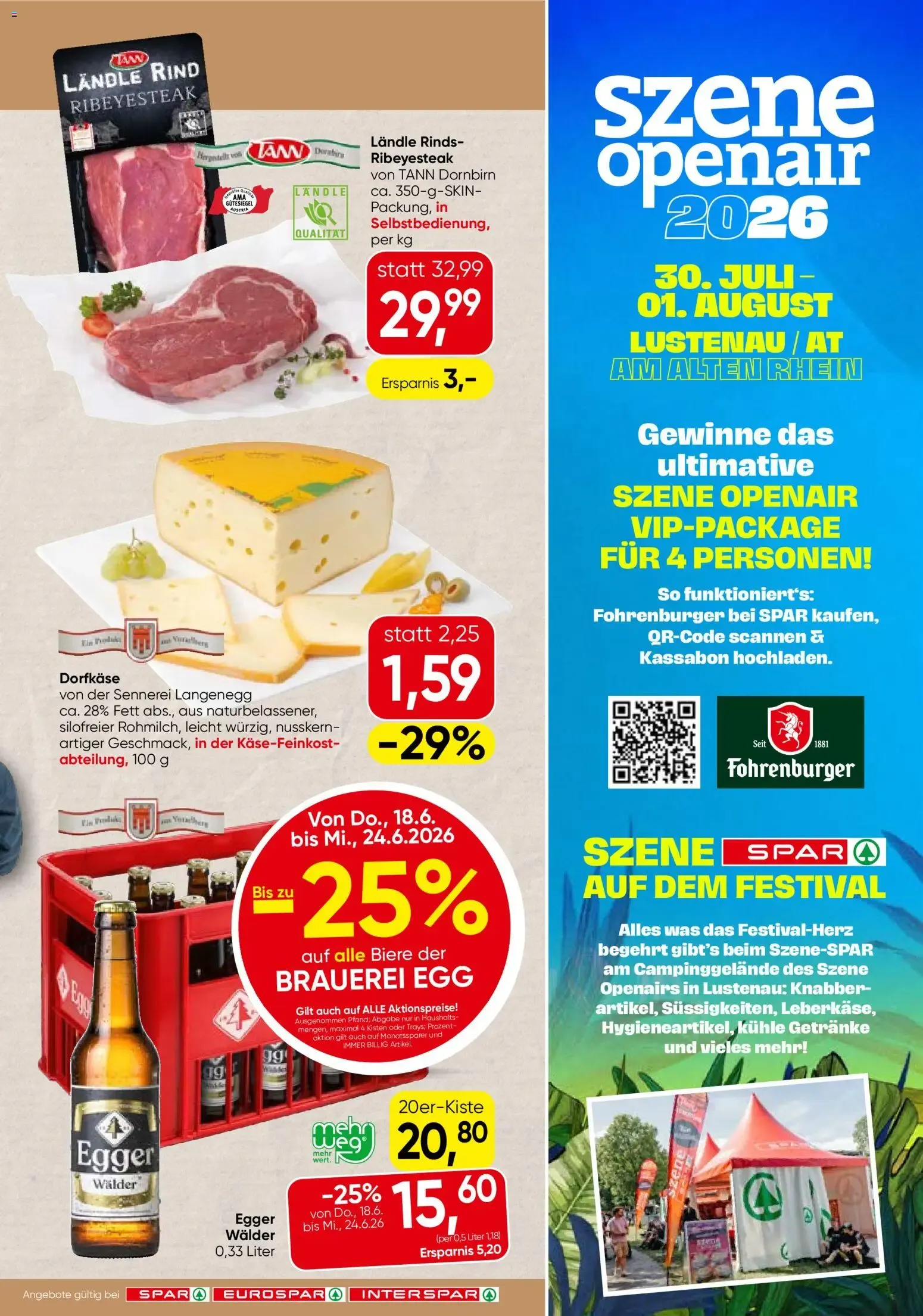 Spar Flugblatt - Vorarlberg (18.06.2026) - Angebote und Prospekt von 18. Juni bis 30. Juni 2026 - Flugblätt seite 15