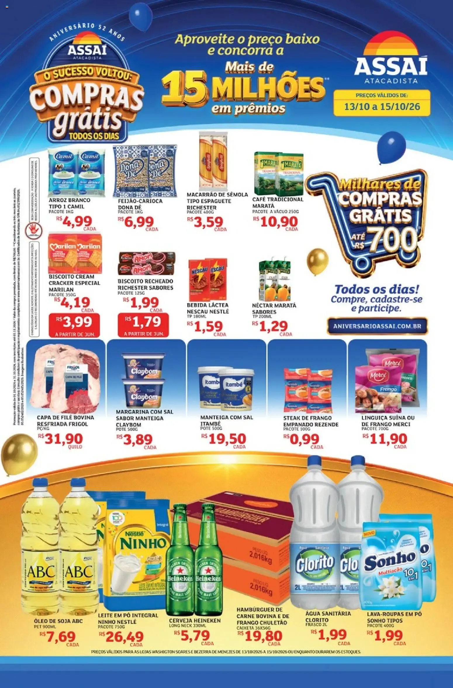 Encarte de Assaí Atacadista ofertas - CE de 13/10/2026 | Promoções Online 13 de outubro até 15 de outubro 2026 - Pagina 1
