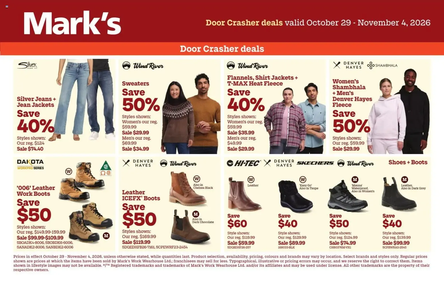 Mark's 4-Day Storewide Sale from October 29 to November 1 2026 - flyer page 2