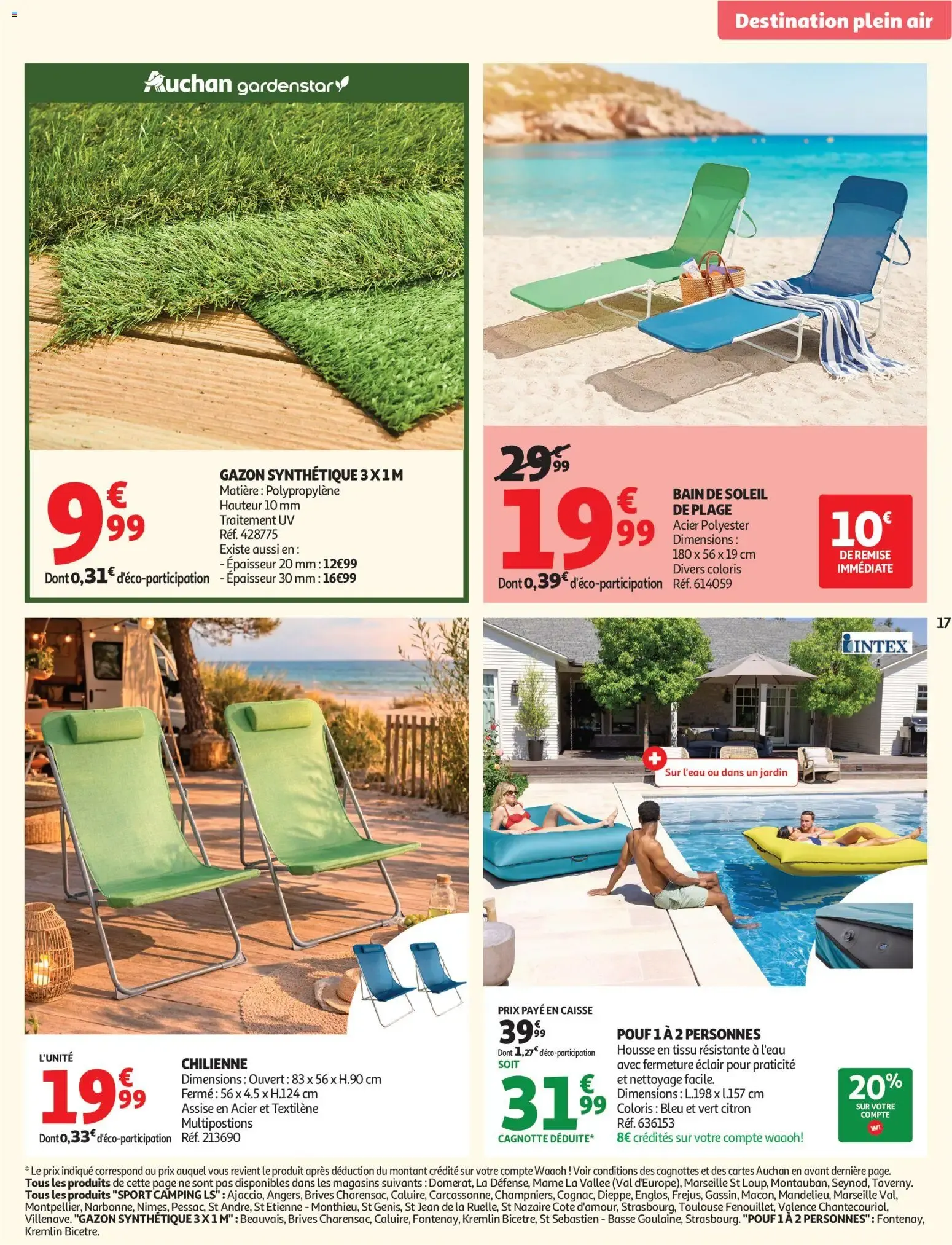 Auchan Plein air jeux de jardin à partir du 27/05/2026 - promo en ligne du 27 mai au 7 juin 2026 - Catalogue page 17