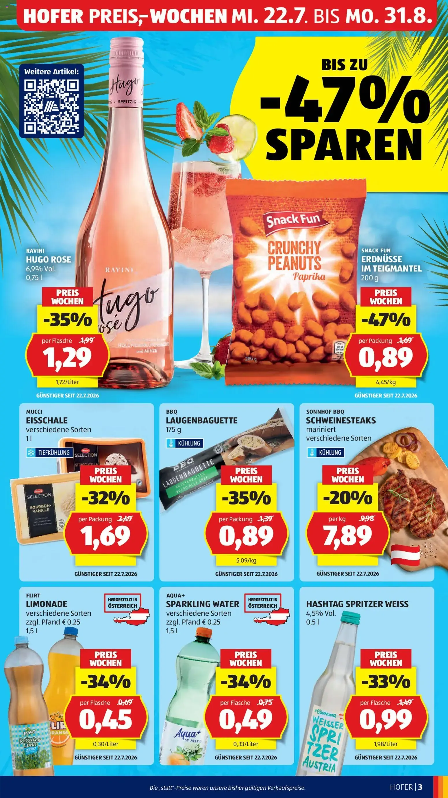 Hofer Flugblatt: Laufend Sparen en Sportartikeln y Bebidas von 7. August bis 13. August 2026 - Flugblätt seite 5