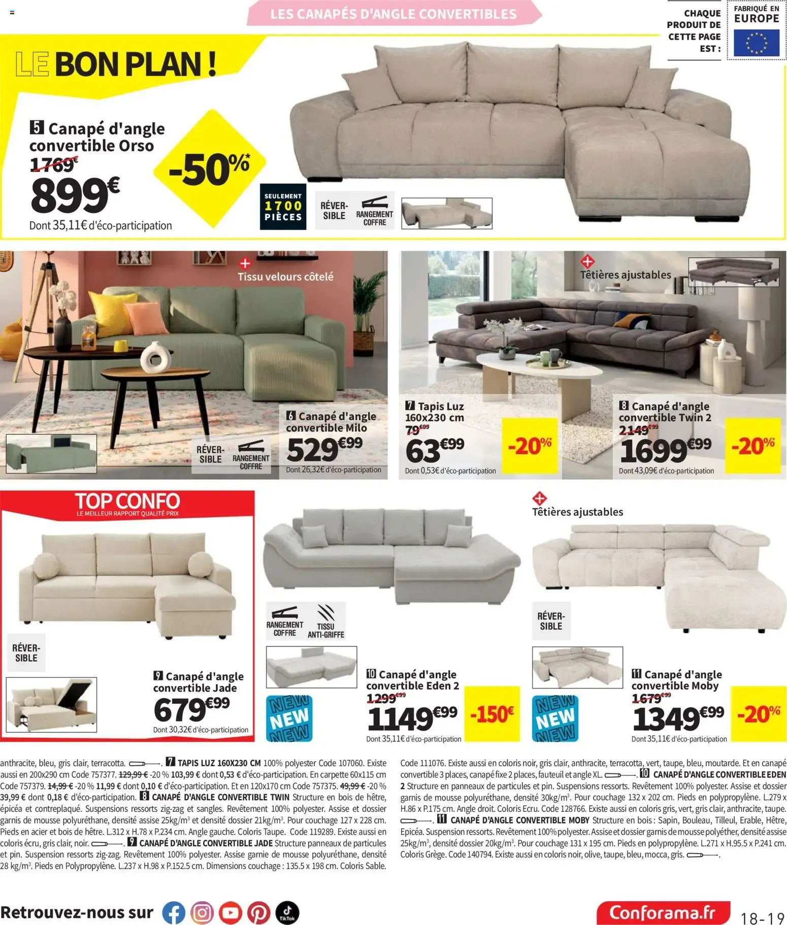 Conforama - Dormez Confo: La Grande Literie du 7 juillet au 3 août 2026 - Catalogue page 19