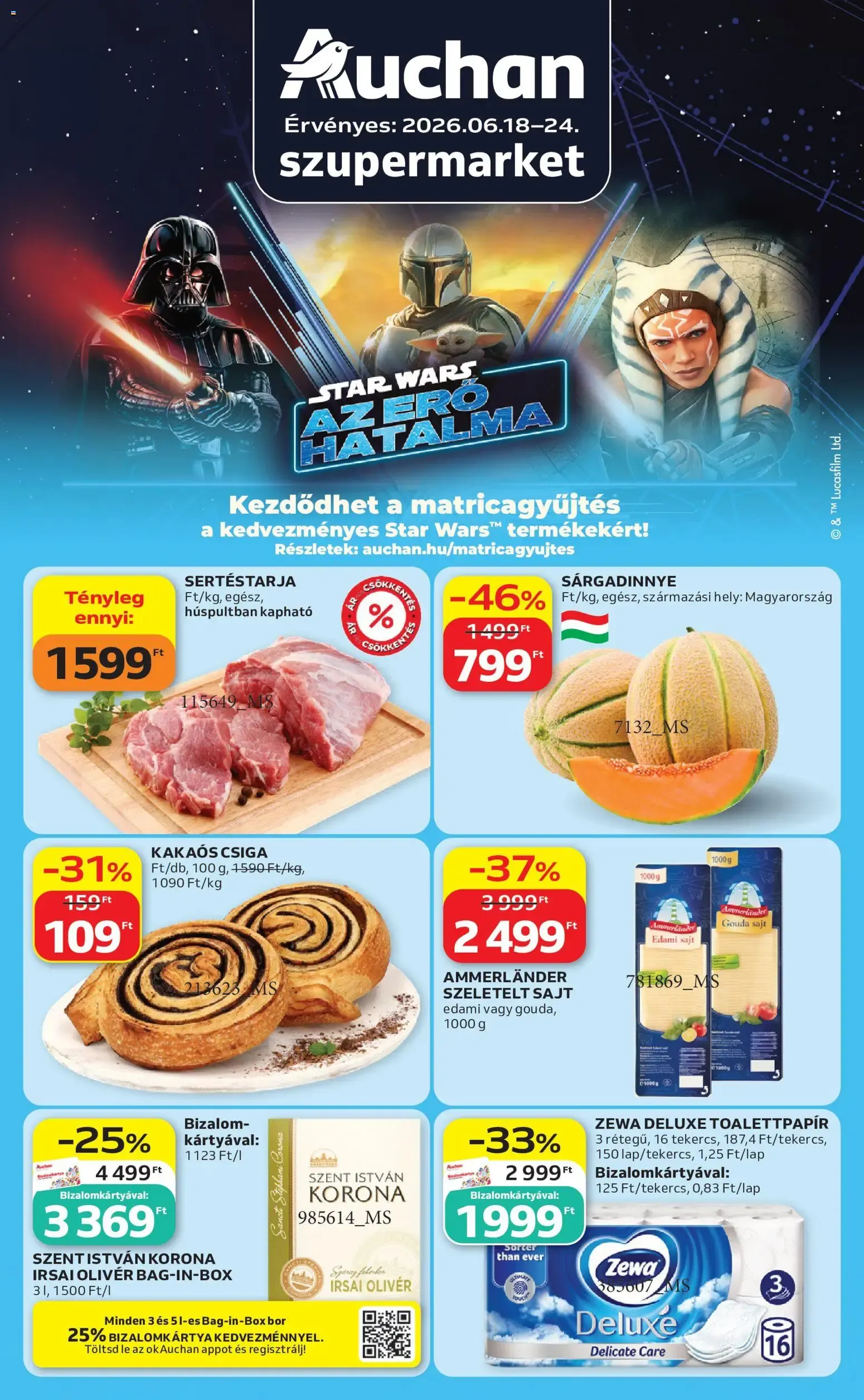 Katalógus Auchan Szupermarket akciós újság - 2026.06.18. -tól/töl > akció, lapozható szórólap 🛍️ június 18.-tól június 24.-ig 2026. - Oldal 1
