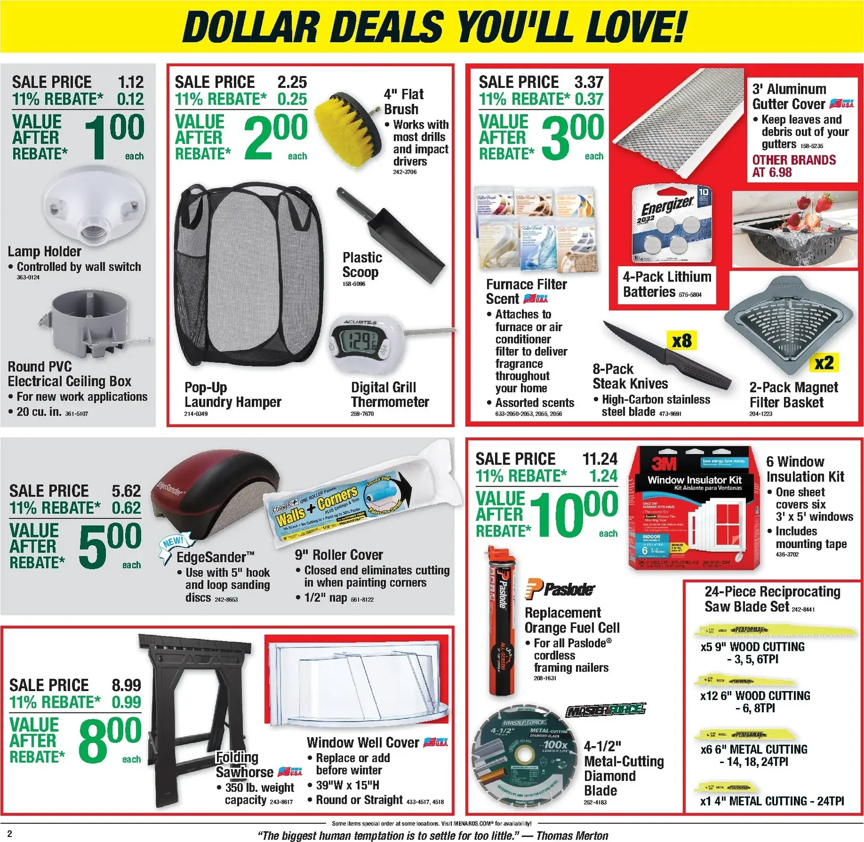 Weekly promotion Current Menards leaflet valid from Thursday 10/22/2026 to Sunday 11/01/2026 spanning from October 22 to November 1 2026 - Page 2 for Catalogue 365