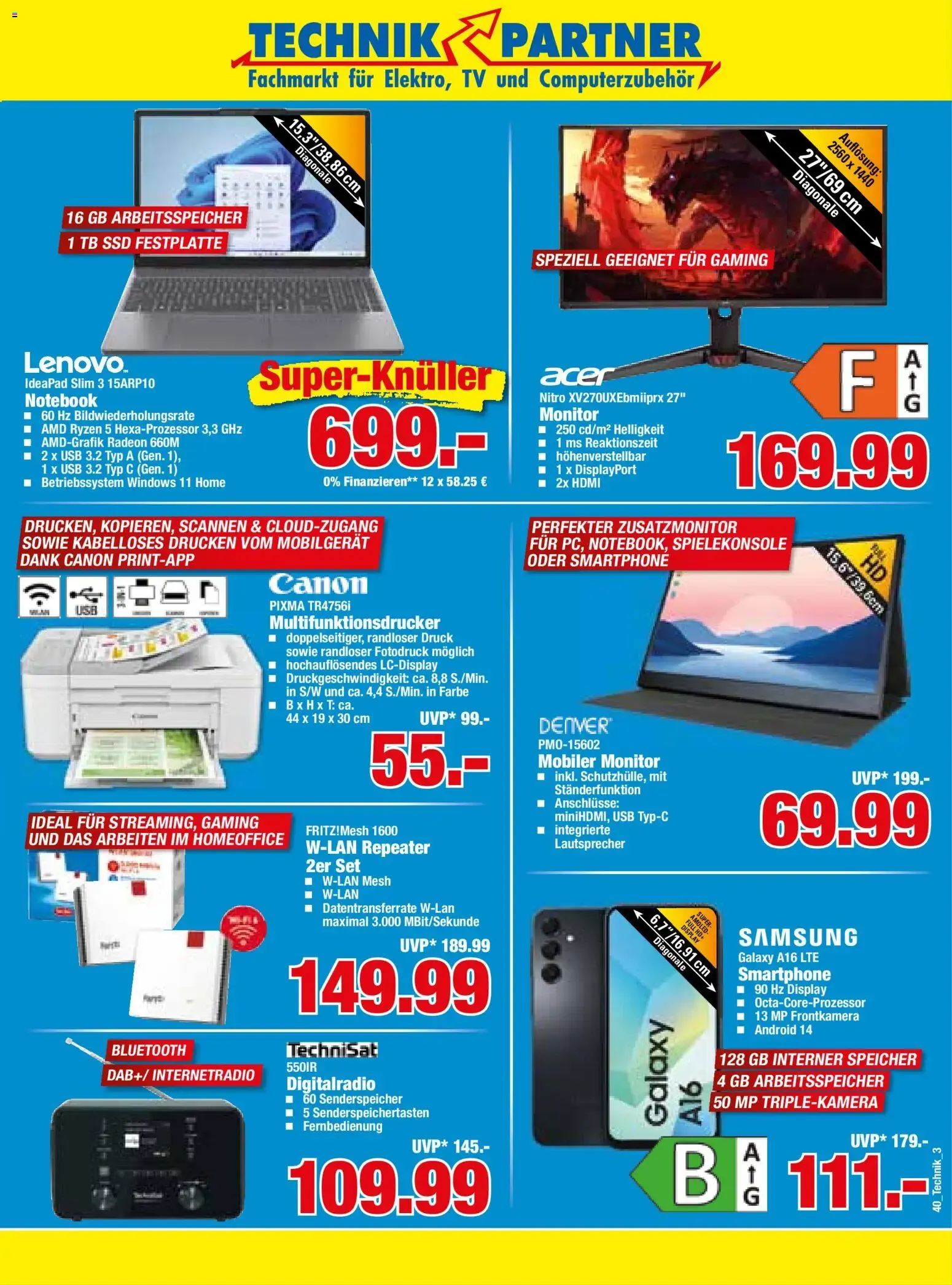 TECHNIK PARTNER Fachmarkt für Elektro, TV und Computerzubehör von 28. September bis 2. Oktober 2026 - Prospekt seite 3
