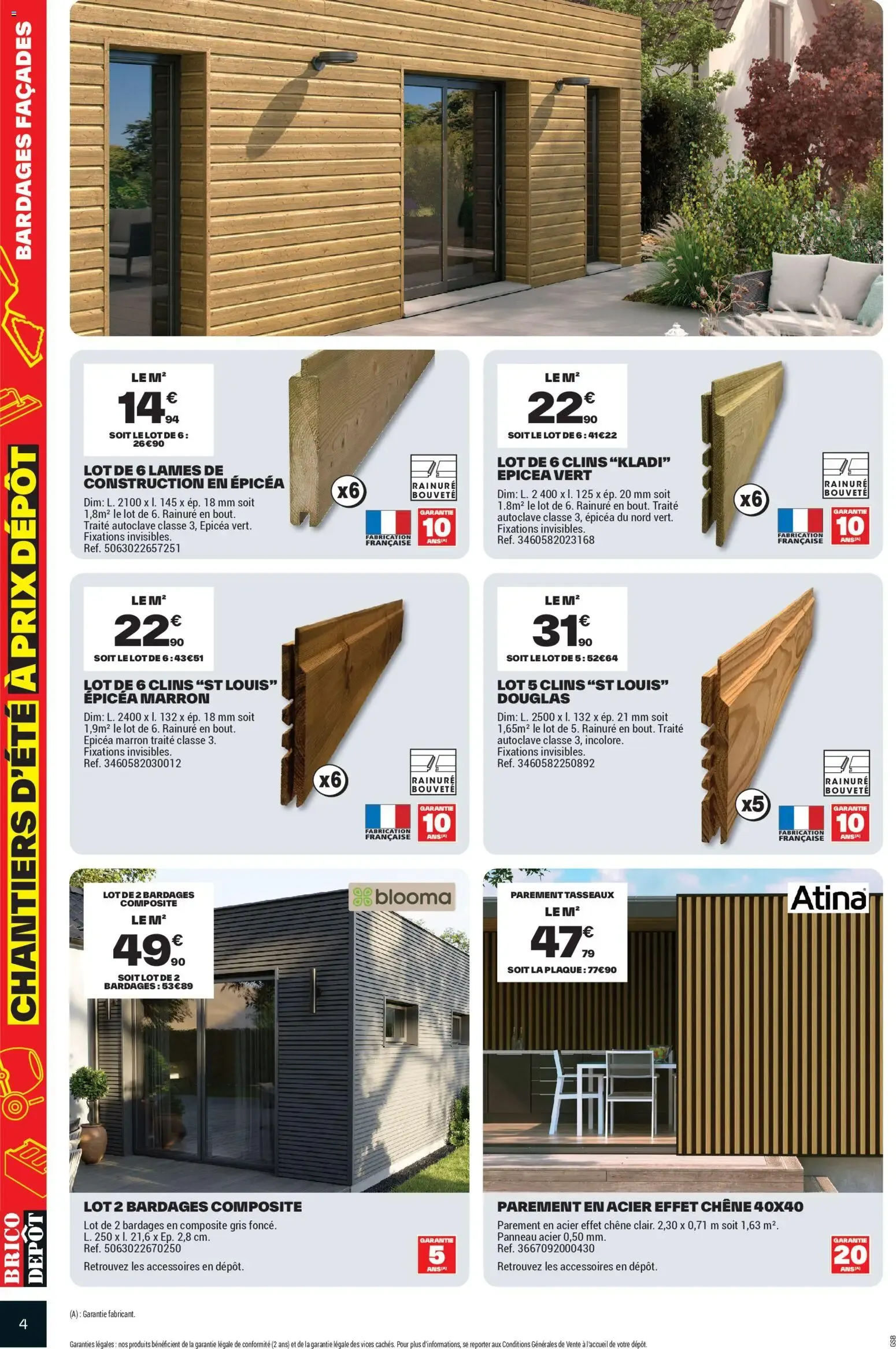Brico Dépôt: Chantiers d'été à prix dépôt du 31 juillet au 13 août 2026 - Catalogue page 4