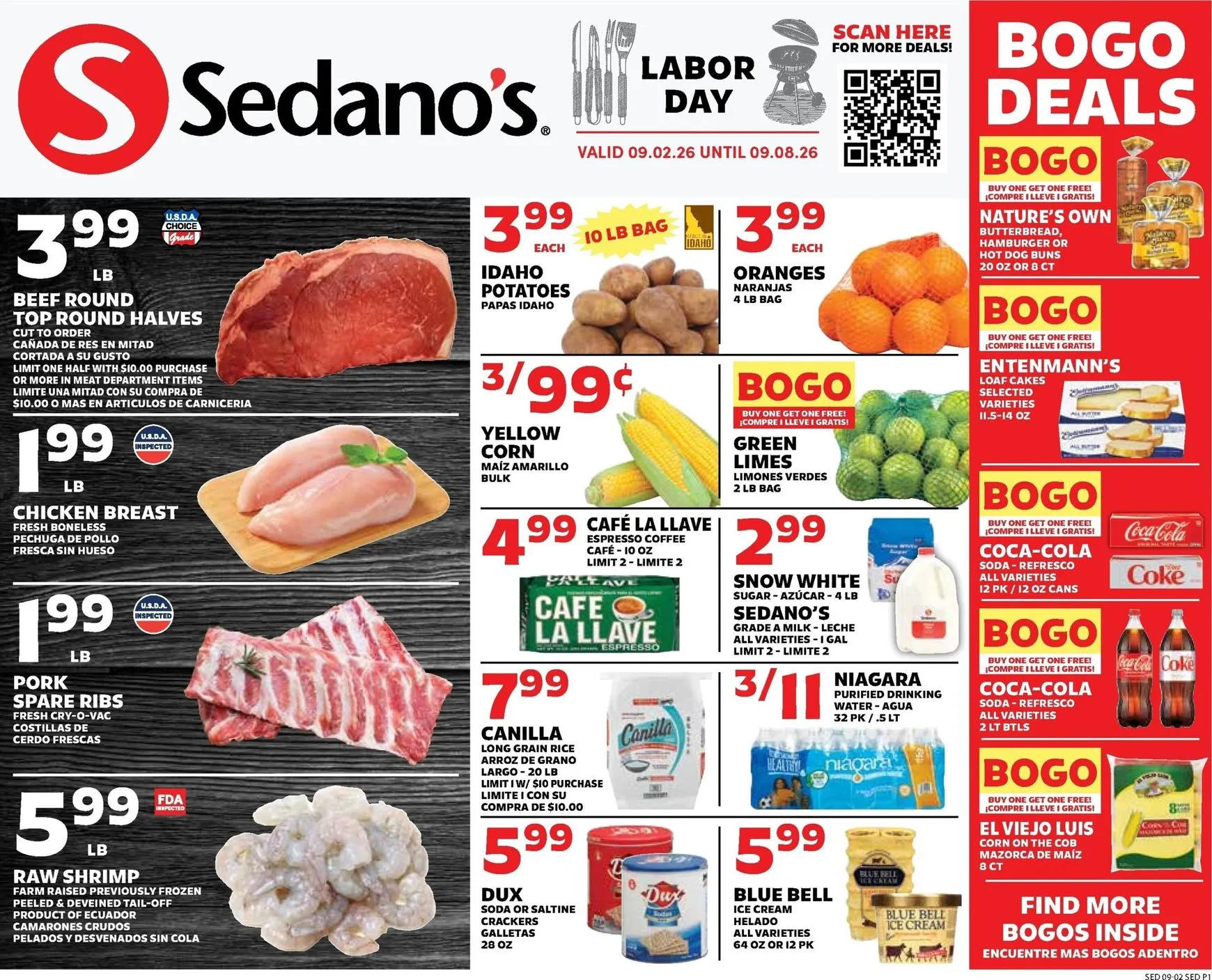 Current Sedano's leaflet valid from Wednesday 09/02/2026 to Tuesday 09/08/2026
