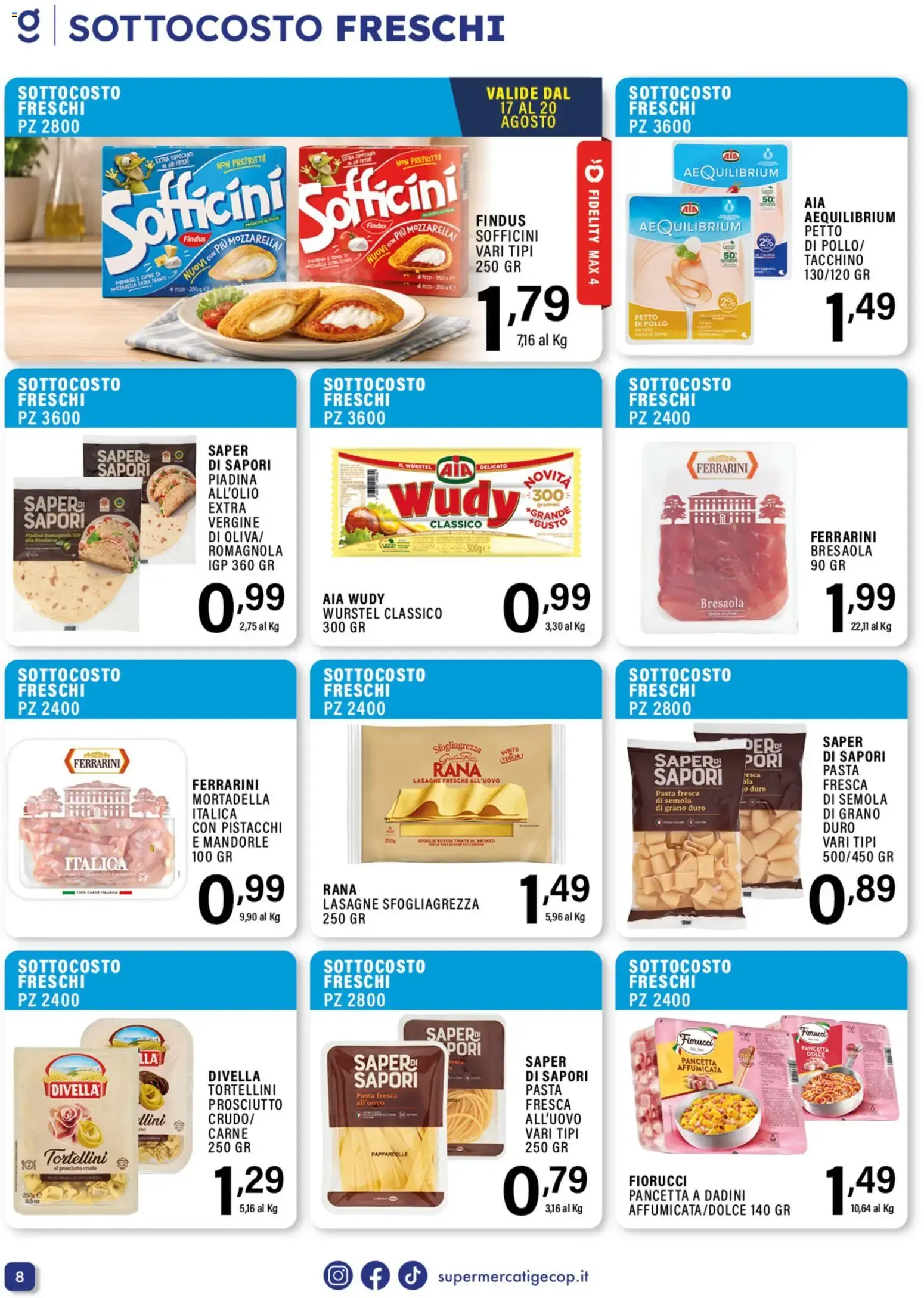 GECOP SUPERMERCATI - SOTTO COSTO FRESCHI da 10 agosto a 23 agosto di 2026 - Pagina del volantino 8