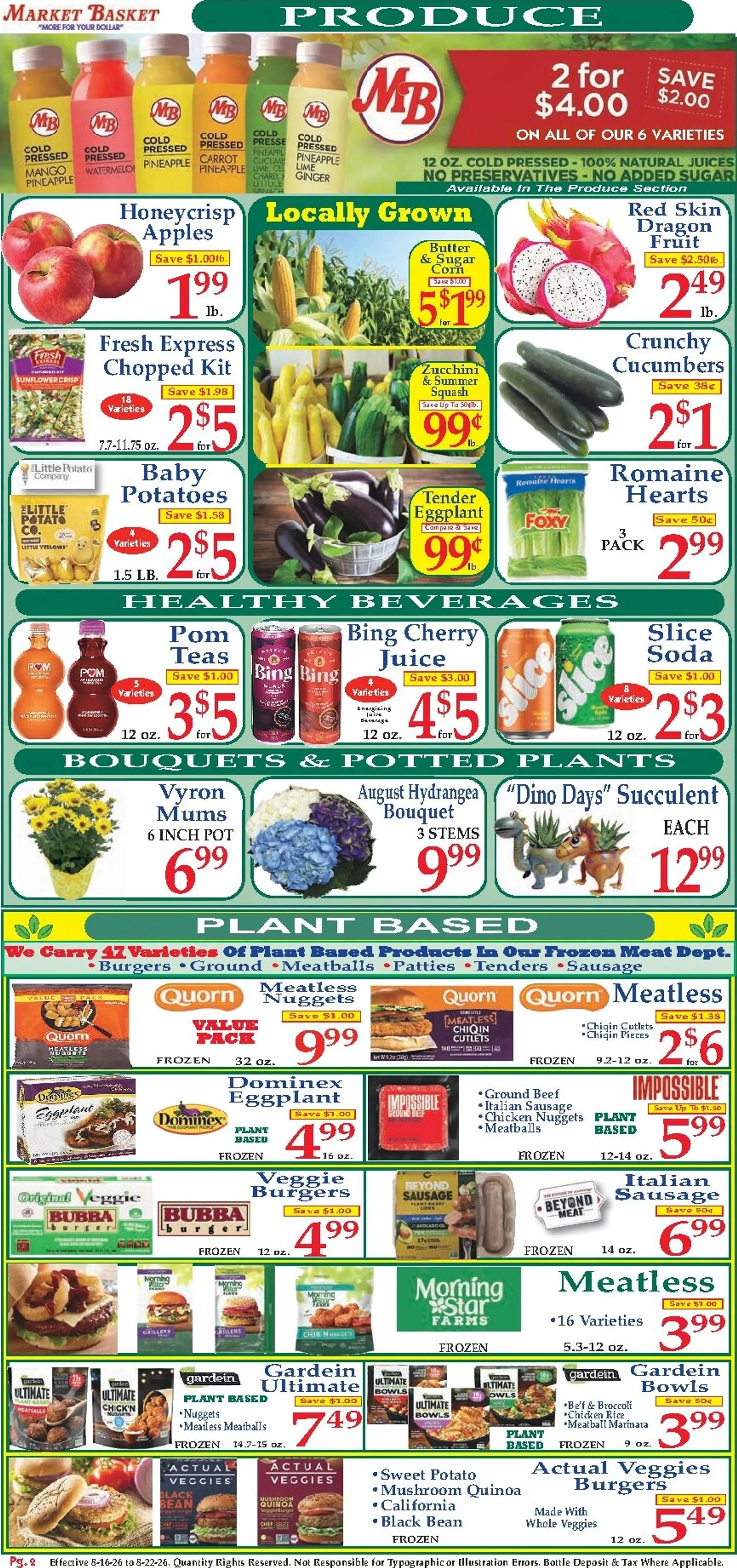Weekly promotion Current Market Basket leaflet valid from Sunday 08/16/2026 to Saturday 08/22/2026 spanning from August 16 to August 22 2026 - Page 2 for Catalogue 365