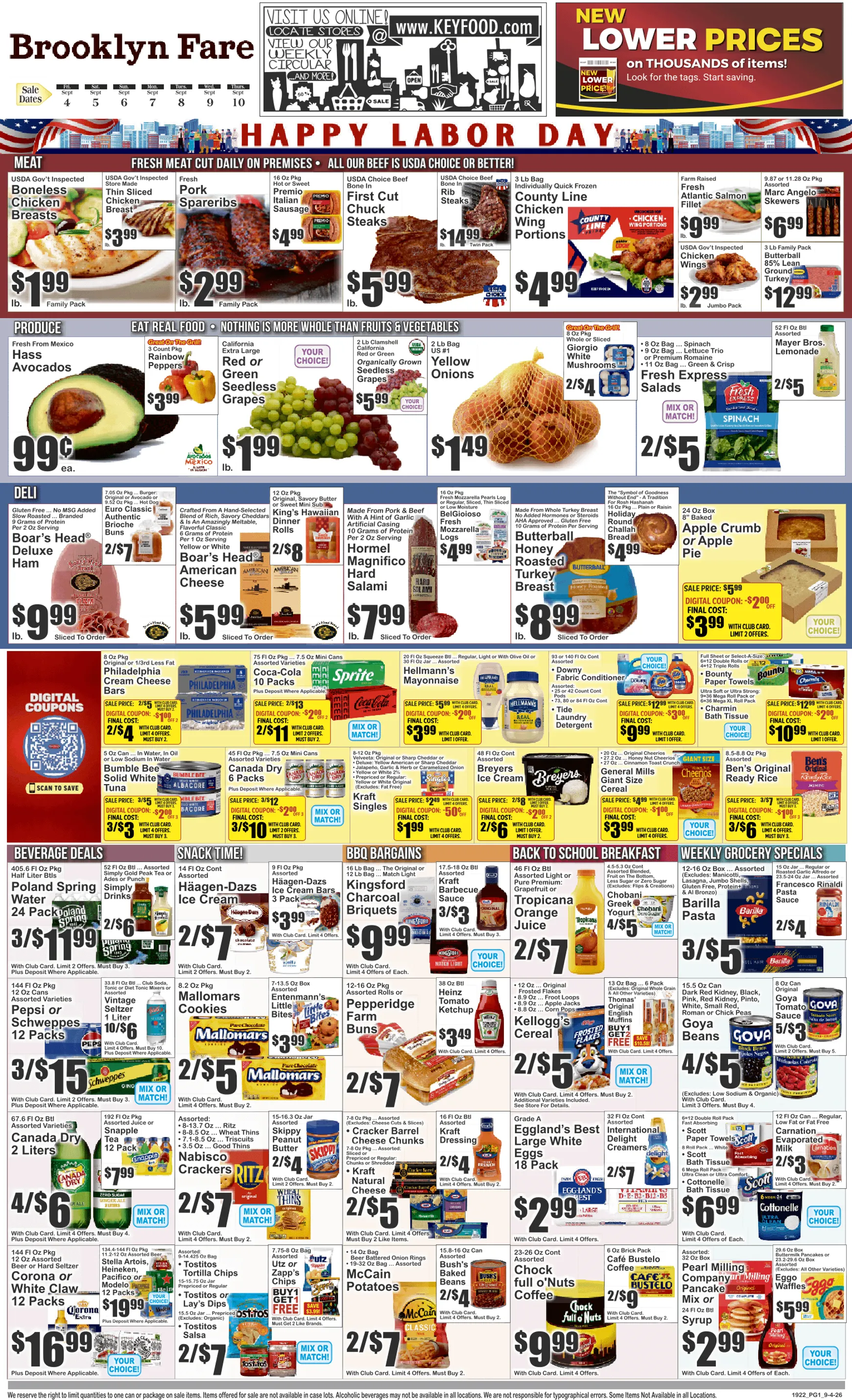 Weekly promotion Current Key Food - Brooklyn Fare leaflet valid from Friday 09/04/2026 to Thursday 09/10/2026 spanning from September 4 to September 10 2026 - Page 1 for Catalogue 365
