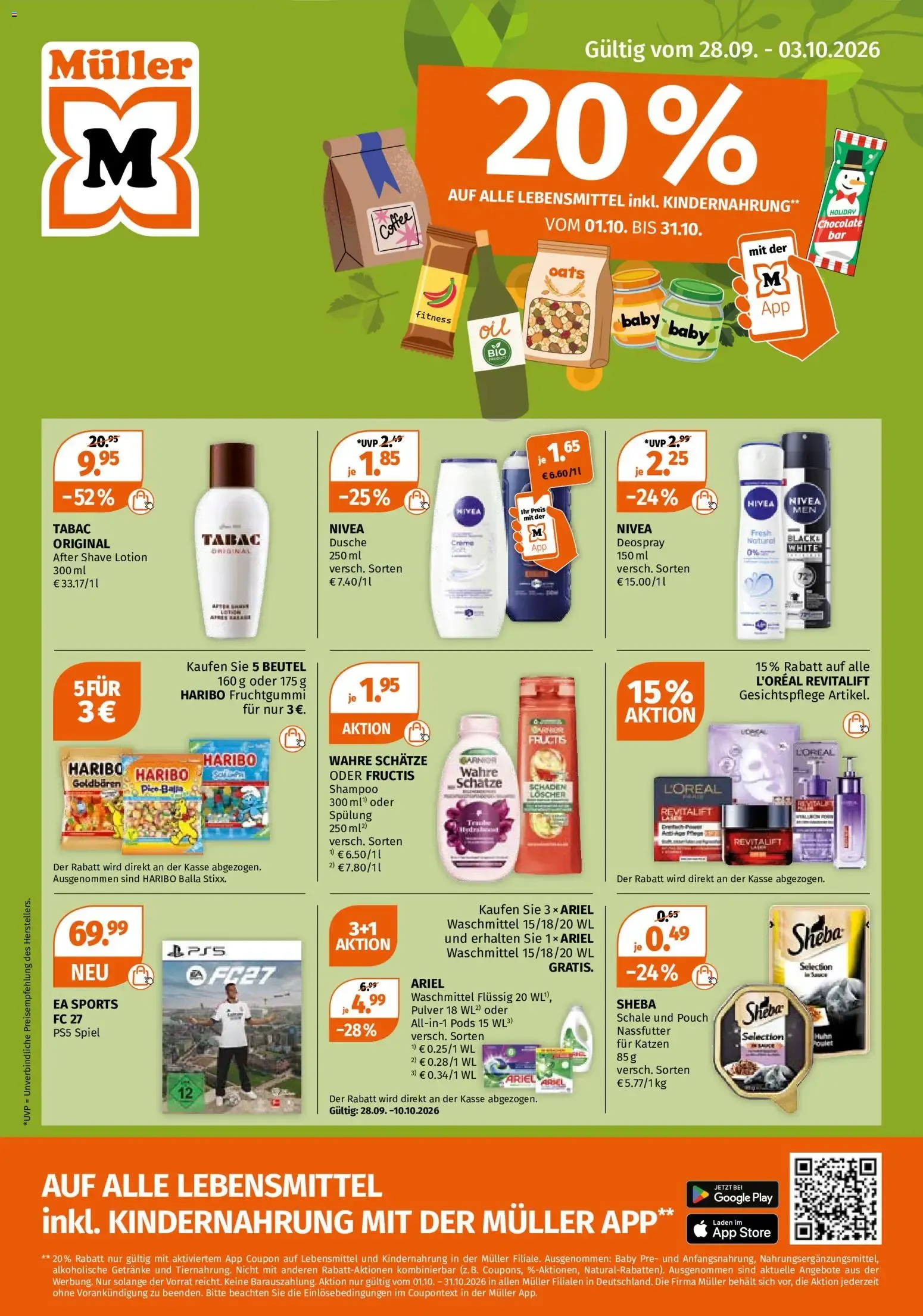 Müller von 28. September bis 3. Oktober 2026 - Prospekt seite 1